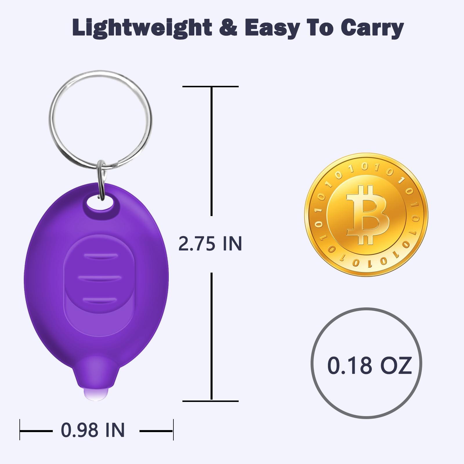 Daemson Mini Uv Led Keychain Flashlight, Tiny Flashlight, Small Black Light Key Ring Flashlight, 12 Lumen Portable Ultra Bright