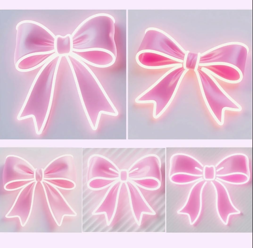 Ulalaza Neon Light Sign LED XOXO Decorative Marquee Night Light USB Operated 15x35CM Bow Color