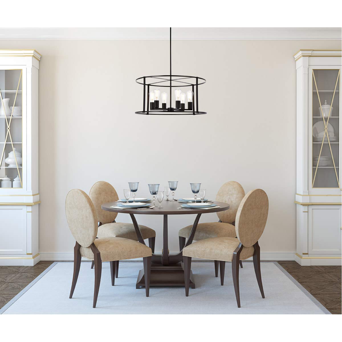 Elegant Lighting Living District Agnys 6 Lights Pendant in Black