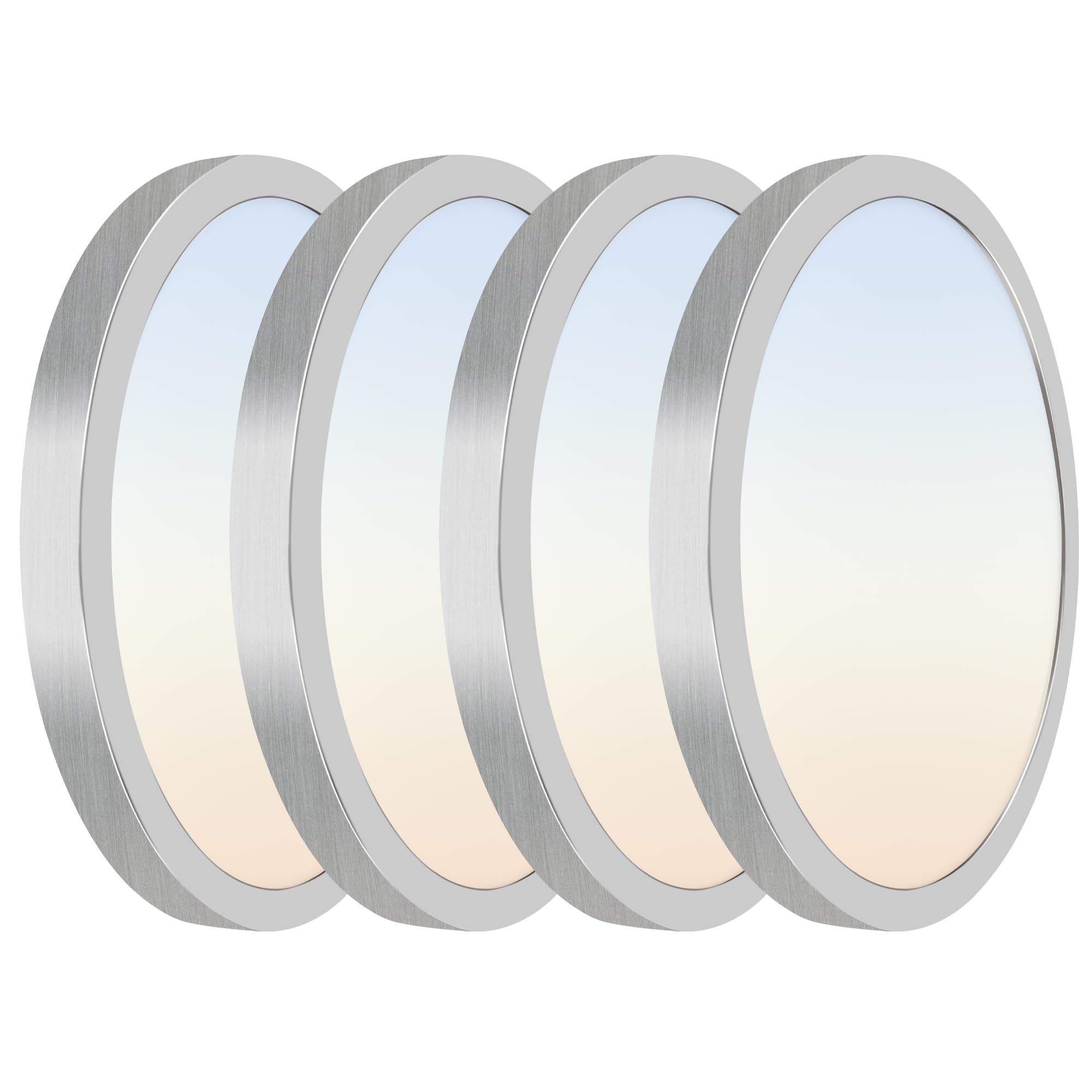 Hlite Brush Nickel 4Pack 12 Inch Flush Mount Led Ceiling Light Fixture, 24W 2400Lm 3000K/4000K/5000K 3Cct Selectable Super Slim 