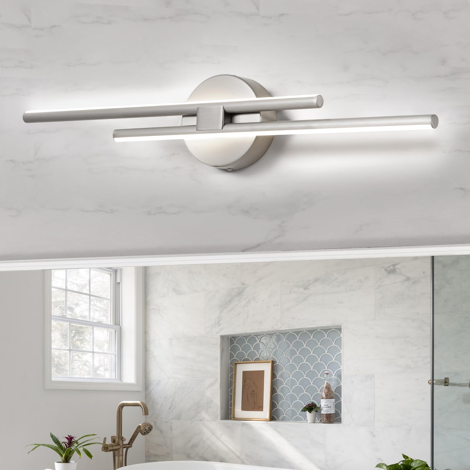 EDISLIVE Dimmable Modern LED Vanity Light Fixtures Bathroom Vanity Wall Lighting, 23.6 in Mirror Vanity Lighting Fixtures for Ba