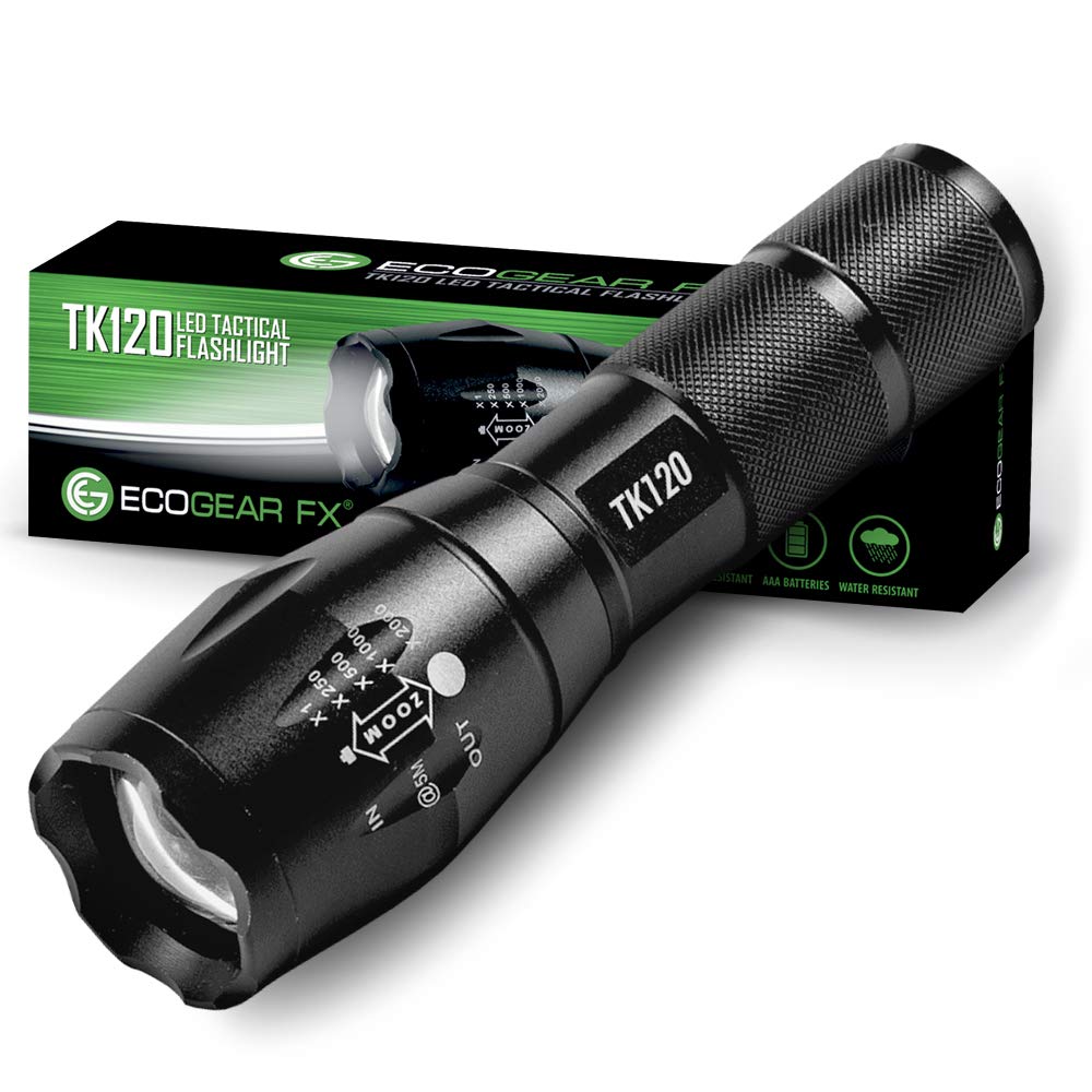 EcoGear FX LED Flashlight - Mini Camping Flashlight with High Lumens  5 Light Modes  Zoomable Beam - Bright Tactical Flash Light for Outdoor Home and Emergency (1)