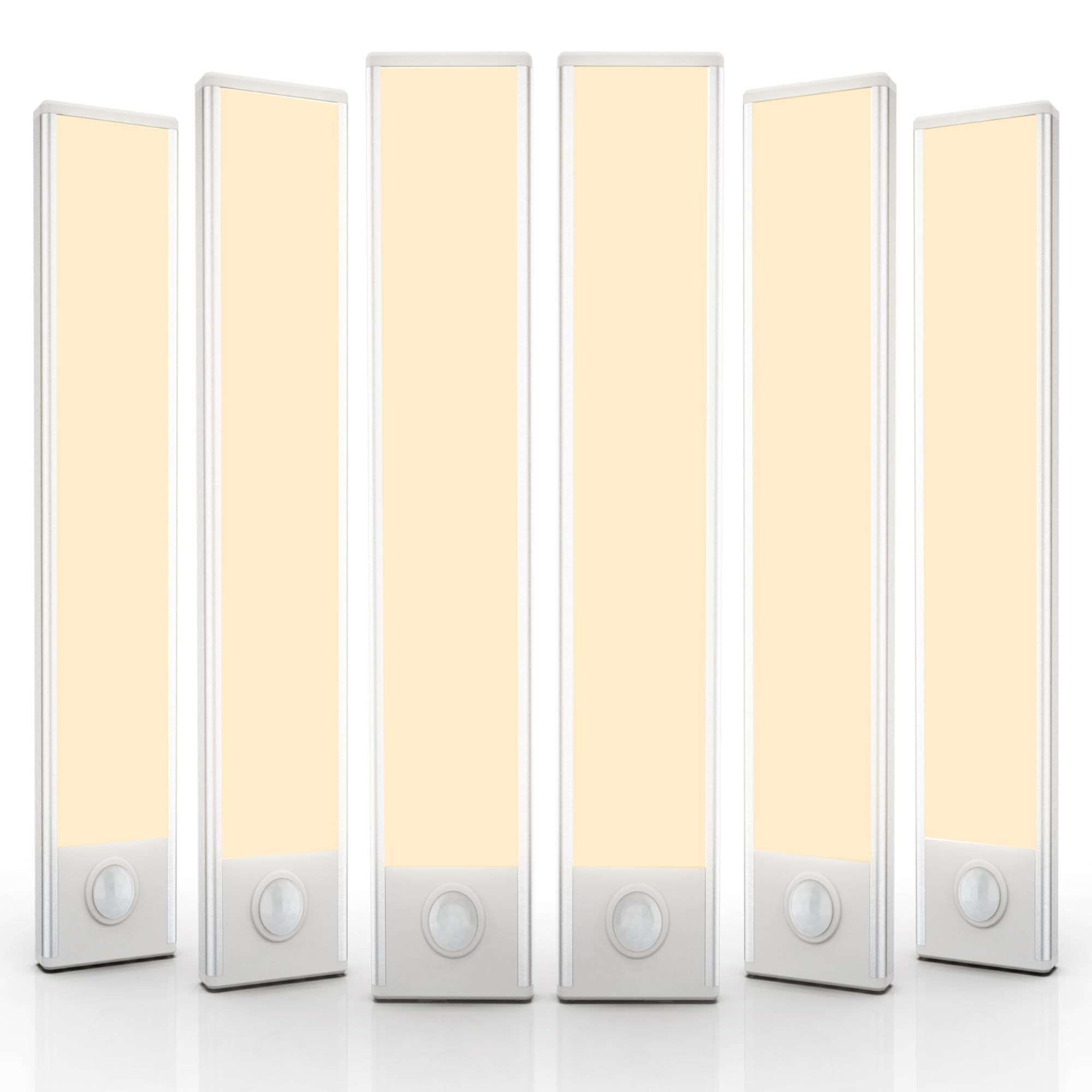 6 Pack Under Cabinet Lights Wireless, 58 LED Motion Sensor Light Indoor Rechargeable Magnetic Closet Lights Battery Operated, Un