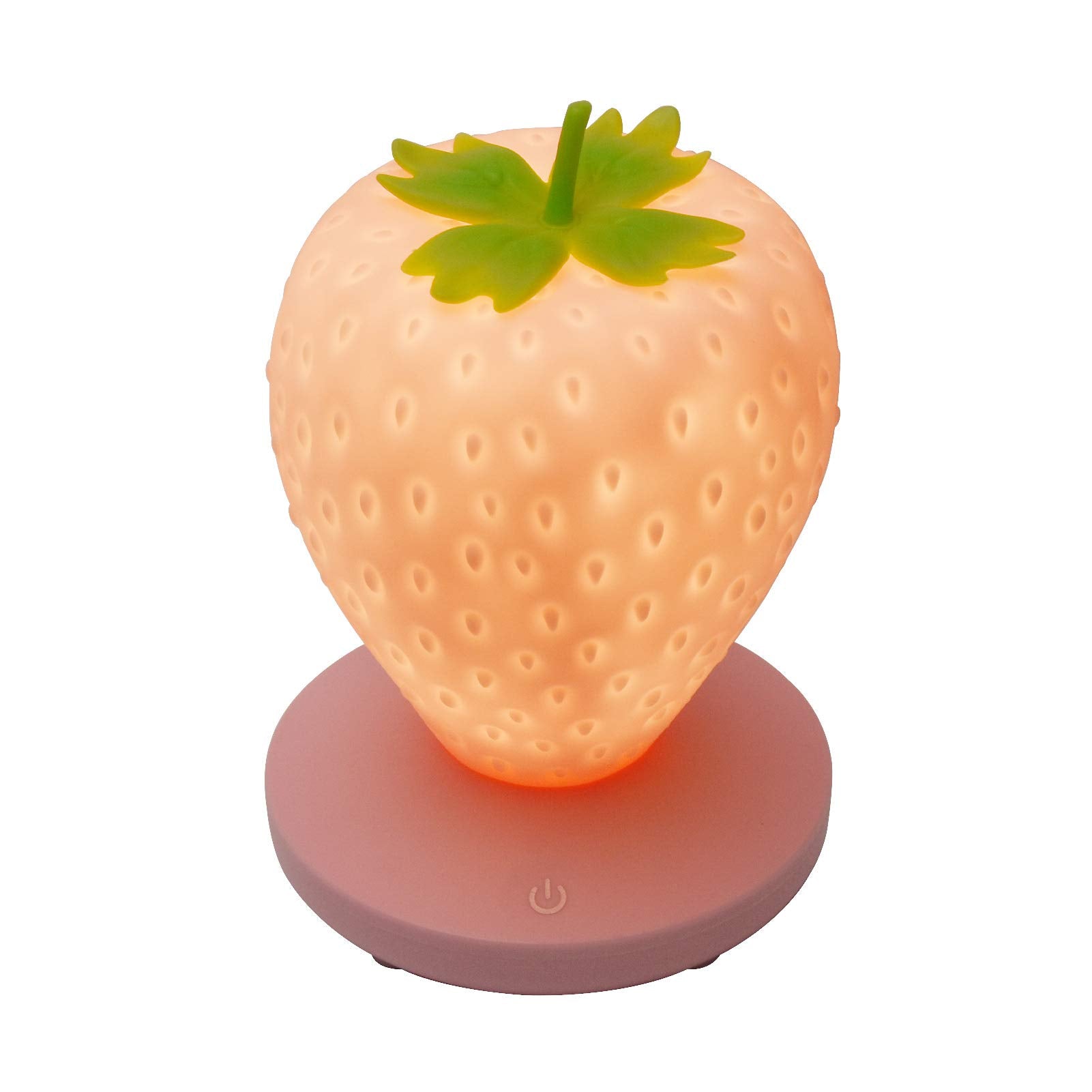LVOERTUIG Strawberry Night Light - Silicone LED Lamp, Color Changing, Touch Control, Pink, Free Size, Model 16076731057347