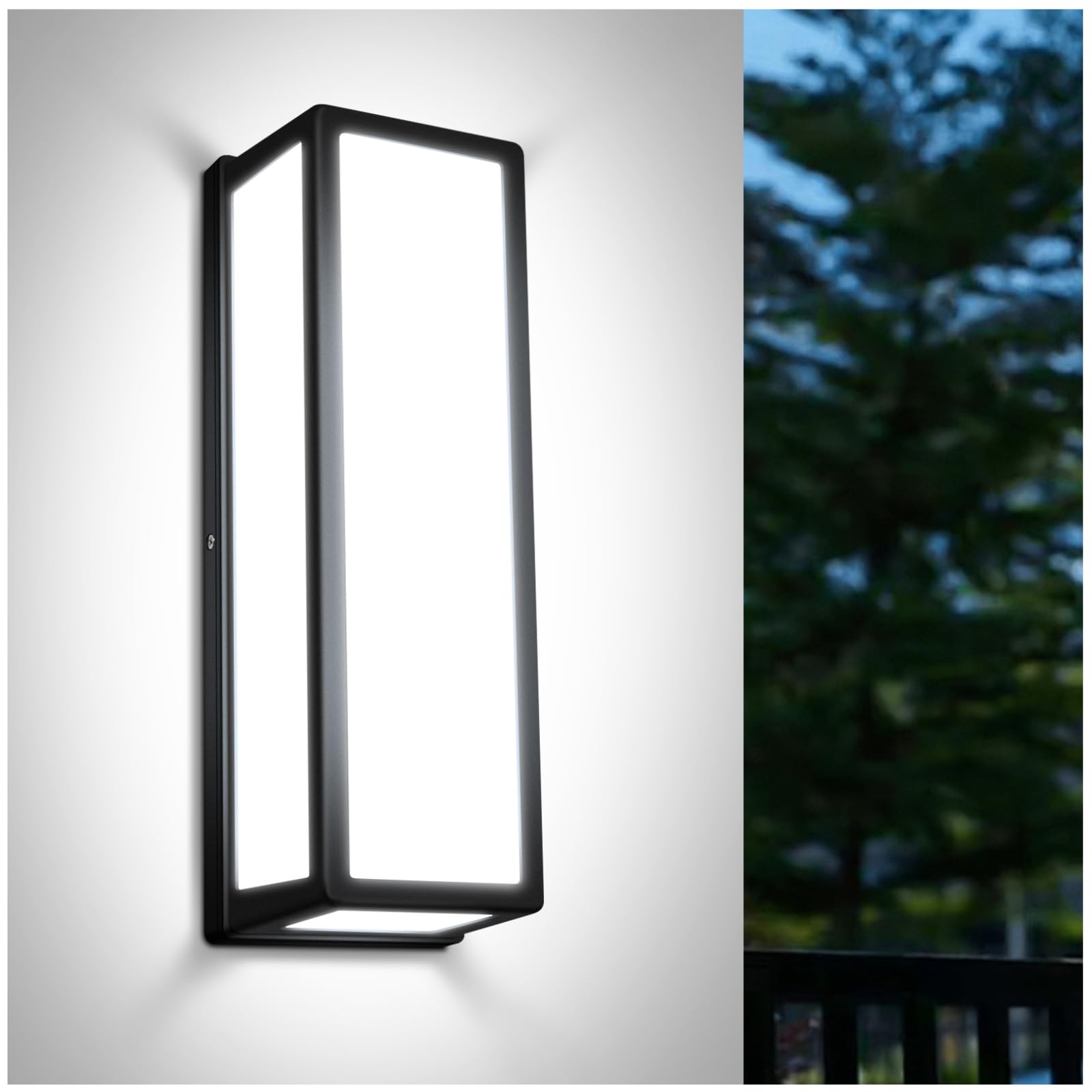 Tomourd 30Watt Modern Outdoor Wall Lights  2000 Lumen Waterproof Exterior Porch Light  6000K Daylight Anti-Rust Wall Mount Outdoor Wall Lighting For House  Front Porch  Garage