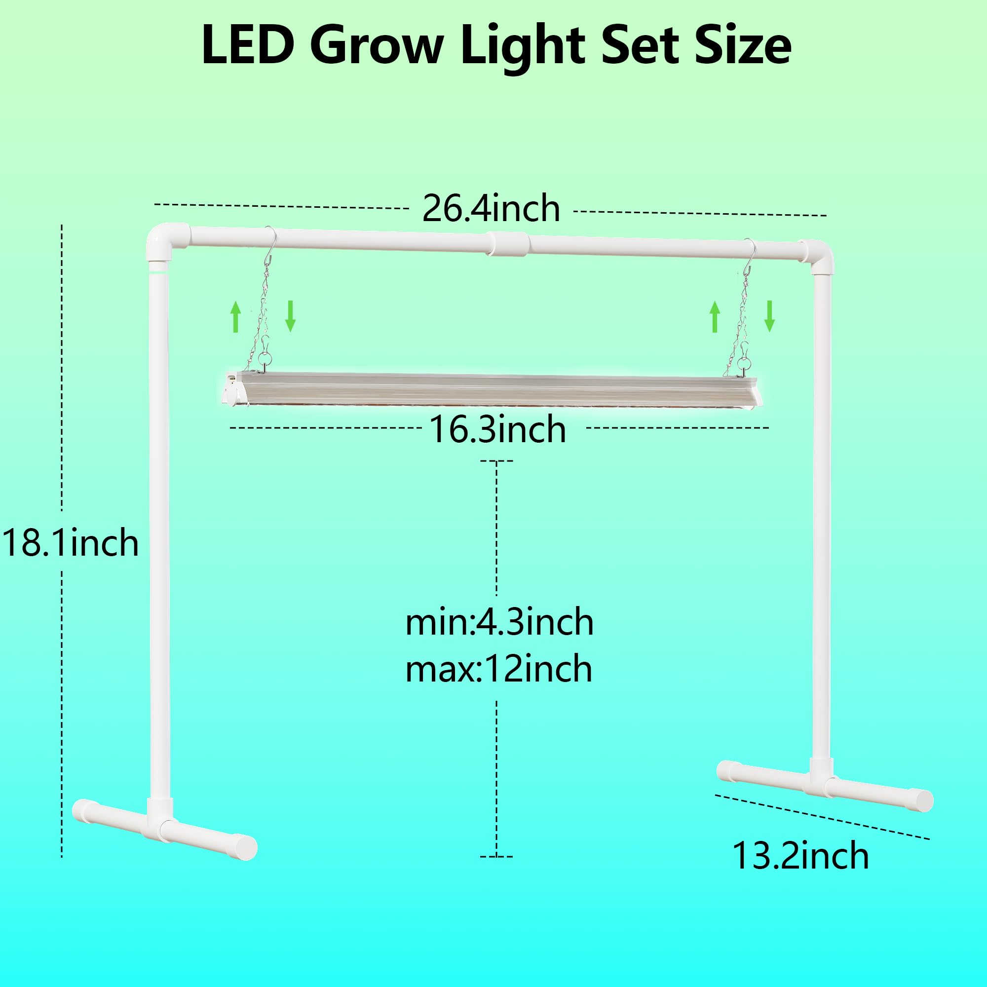 AWLYLNLL Grow Light Kit, Double Tube T5 1.4Ft, Height Adjustable, 5000K White Spectrum, Aluminum Stand, for Seed Starting