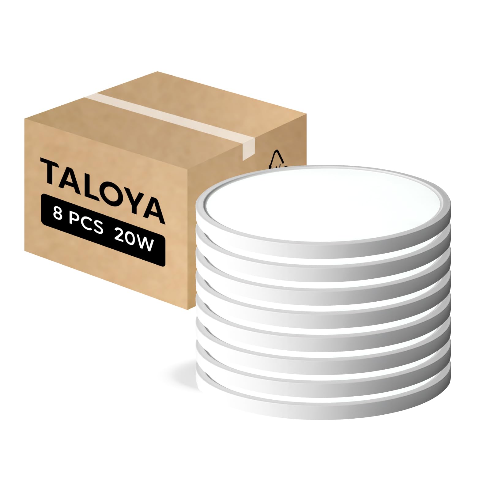 Taloya Flush Mount Ceiling Light,8 Pack,12 Inch,20W,5000K Daylight Super Slim Led Ceiling Light For Bedroom, Living Room, Kitche