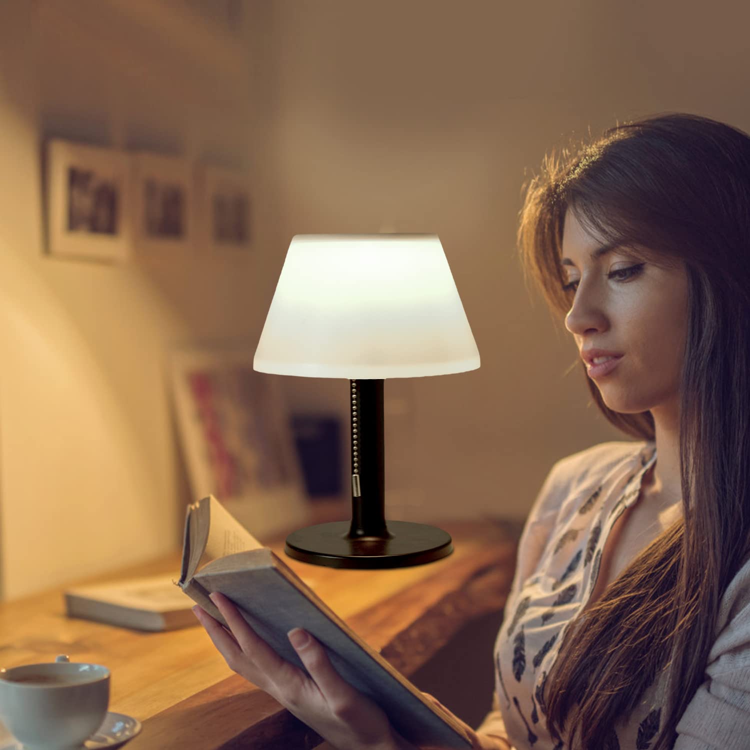 Shumi Led Solar Table Lamp - Waterproof, Dimmable, Cordless For Patio, Bedroom & Garden - Black