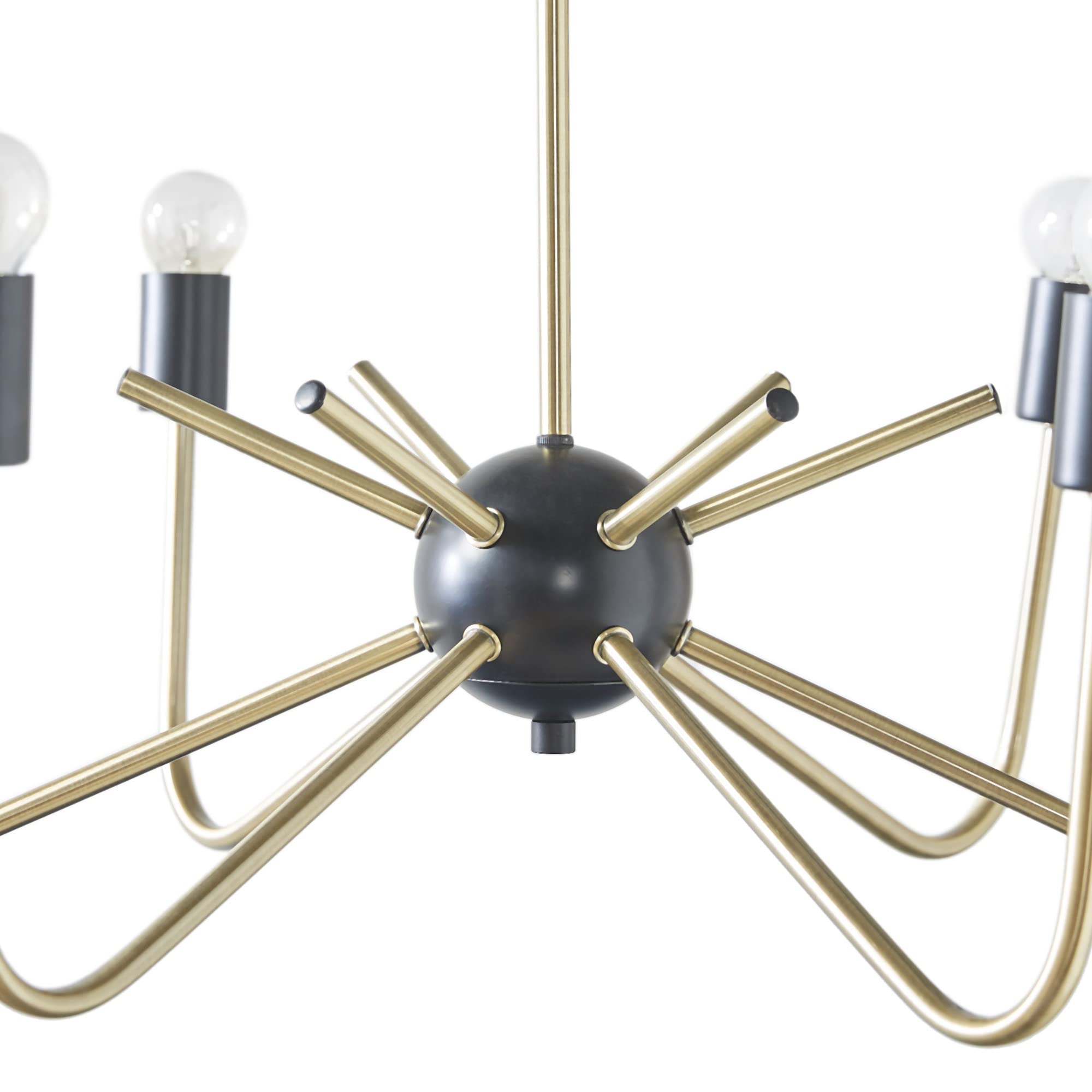 Hampton Hill Alexis Chandeliers for Bedrooms, Adjustable Dining Ceiling Mount Light Fixture, 6 Bulbs Candle Style Hanging Lamp,