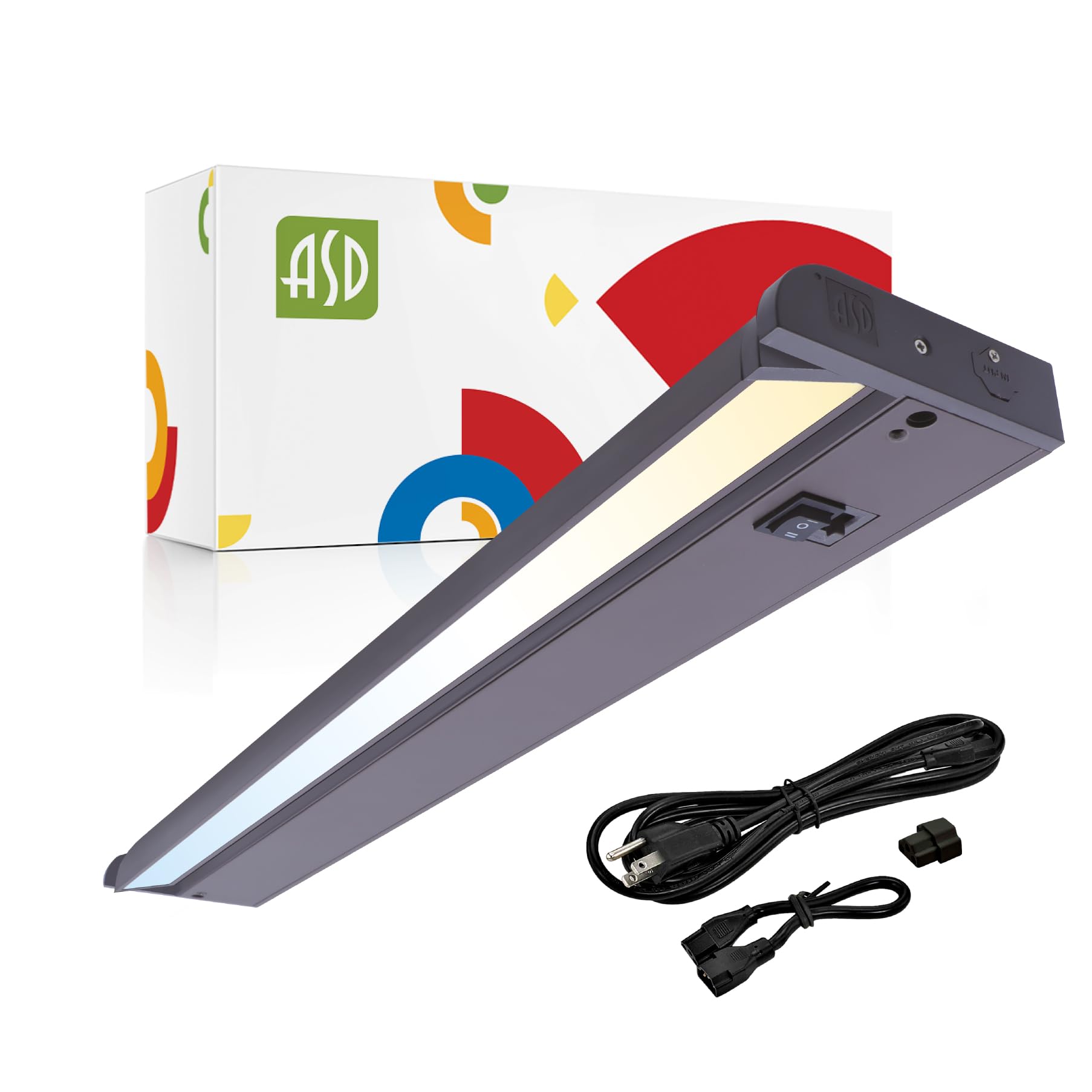 ASD Swivel LED Under Cabinet Light, 12W Dimmable, 24 Inch, Bronze, Hardwired/Plug-in, 2700K/3000K/4000K,
