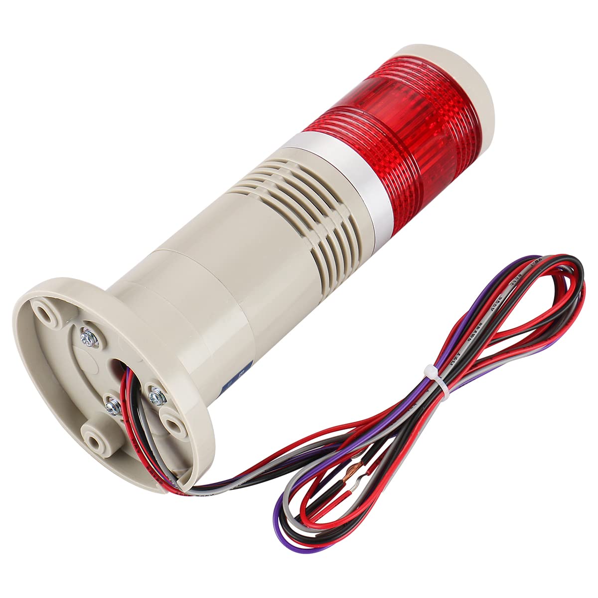 Baomain Alarm Warning Flashing Light 24V Dc Industrial With Buzzer Bright Light Red Led Signal Tower Lamp Ltp-502Wj