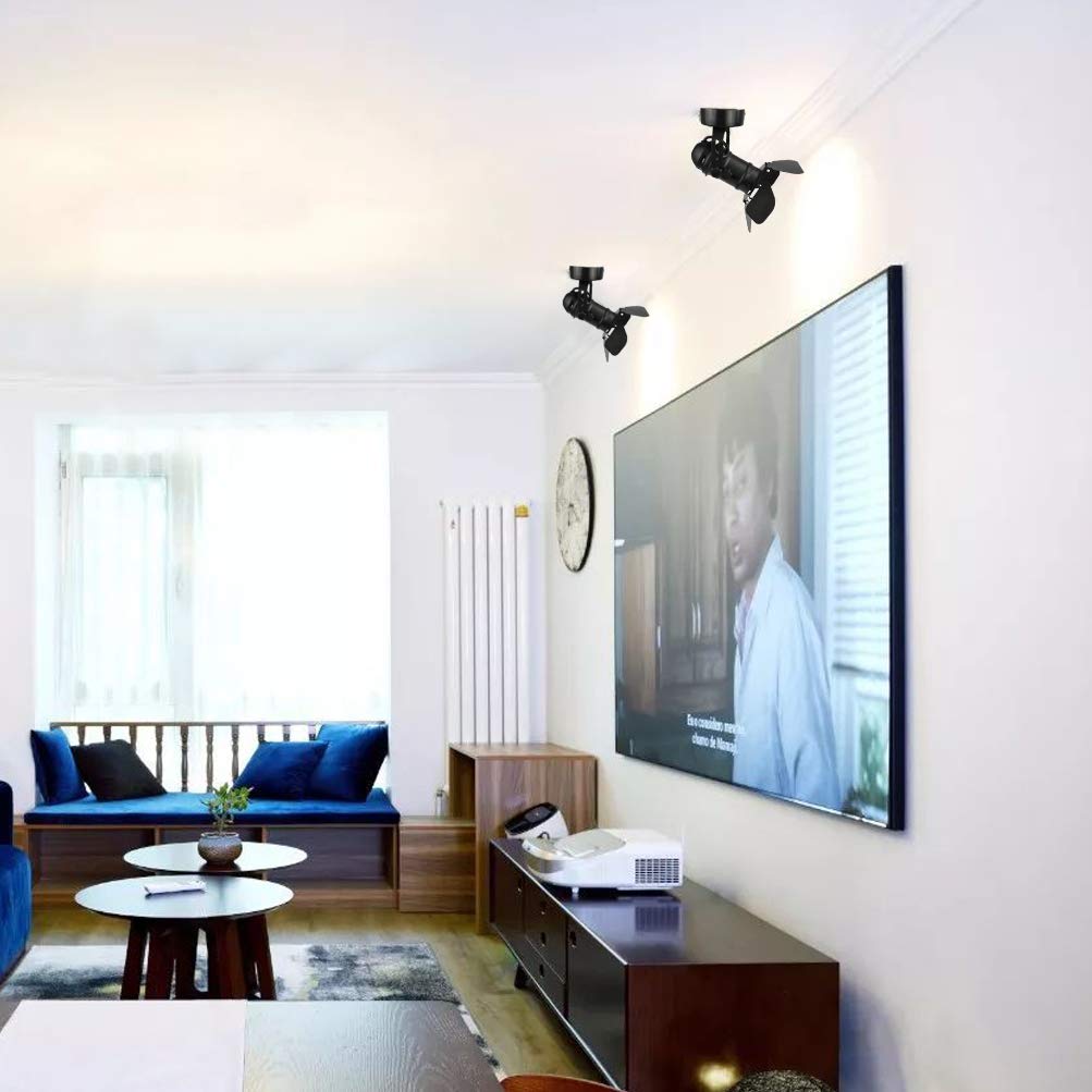 Tislyco Industrial Vintage Ceiling Spotlight Lamp, Adjustable Black Wall Lamp/Ceiling Light Barn Door Design Spot Lights Indoor