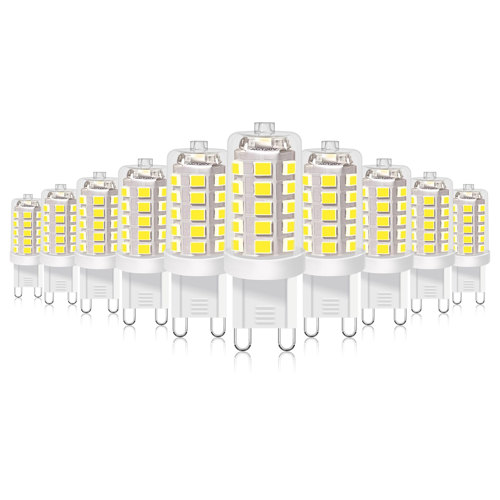 Bubo G9 Led Bulb 5000K Daylight 430 Lumens, 3W Equivalent 40W T4 G9 Halogen Replacement, 360Beam Angle 120V Non-Dimmable No-Flic