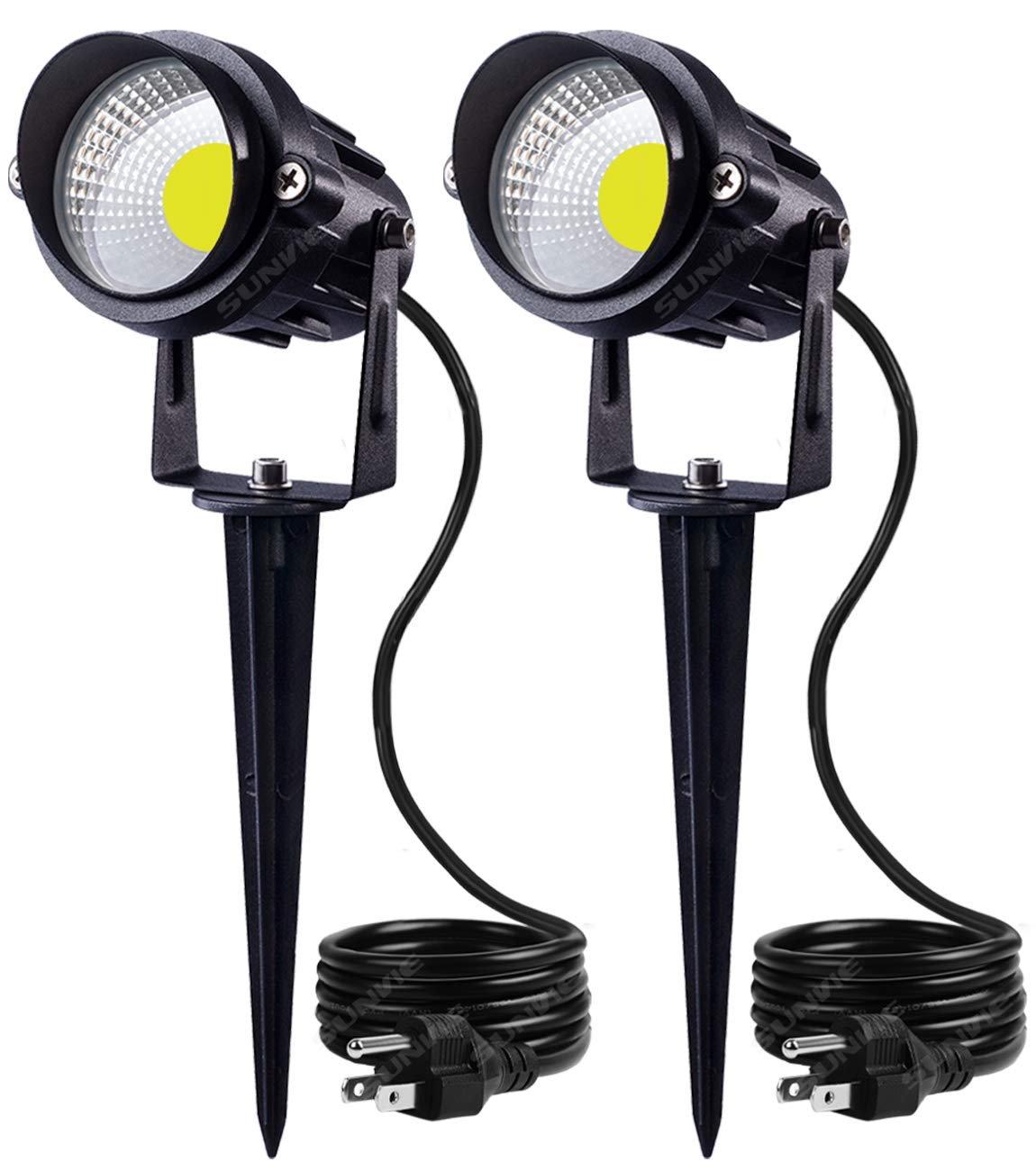 SUNVIE Outdoor Landscape LED Lighting 12W Waterproof Graden Lights COB Led Spotlights with Spiked Stand for Lawn Decorative Lamp