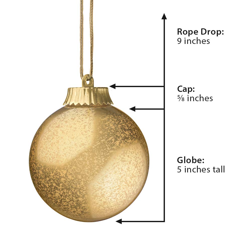 Wp550-3 Outdoor Led Ornament, Battery Powered 5 Inch Pulsing Globe Lights With Dusk Sensor (Pack Of 3) (Gold)