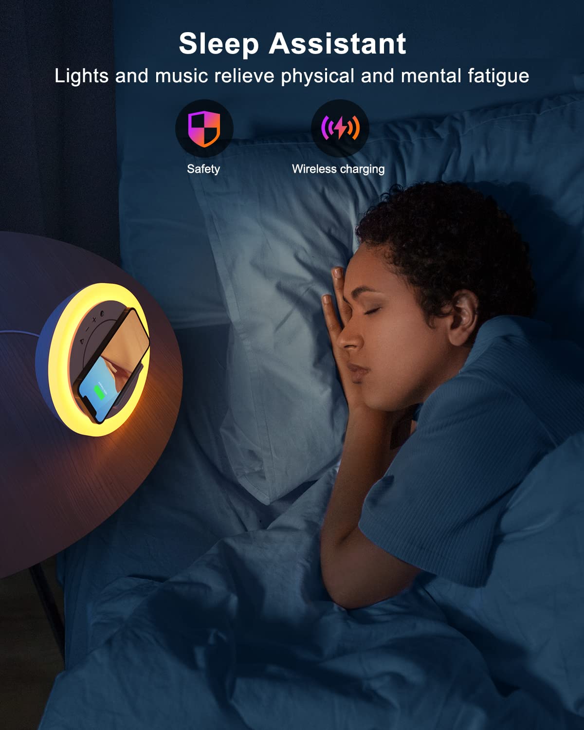 Swarmir Bluetooth Speaker Night Lights - Wireless Charging, Color Changing, Model A21, Multiple Colors, Ideal Gift for Teens