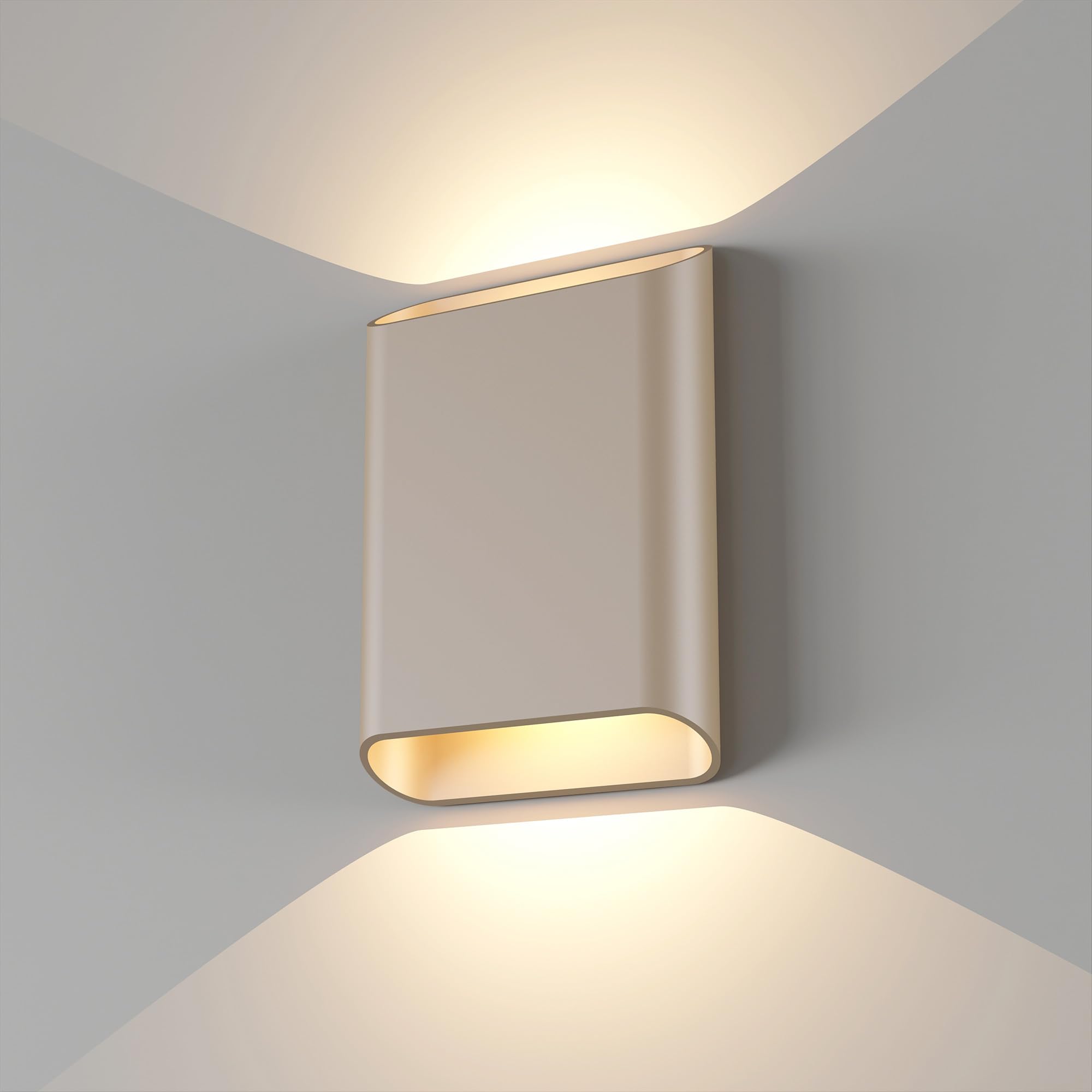 ilucezzo Aluminum Wall Sconces 15.5W LED Waterproof Wall Lights  IP65 Outdoor Porch Lamp Up and Down Dimmable Modern Wall Lamps for Bedroom Living Room Garage Yard 3000K (Sparkling Beverage)