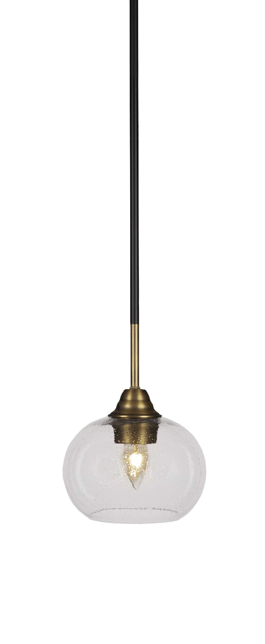 Toltec Lighting Paramount 1 Light Mini Pendant in Matte Black & Brass (3401-MBBR-202)