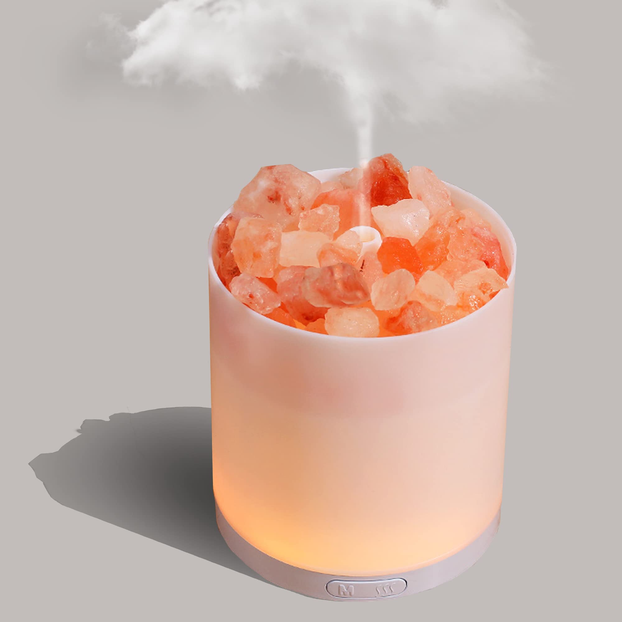 COOZMENT 2-in-1 Himalayan Salt Lamp & Ultrasonic Essential Oil Diffuser, Salt Lamp Diffuser,Humidification,Aromatherapy,USB Inte