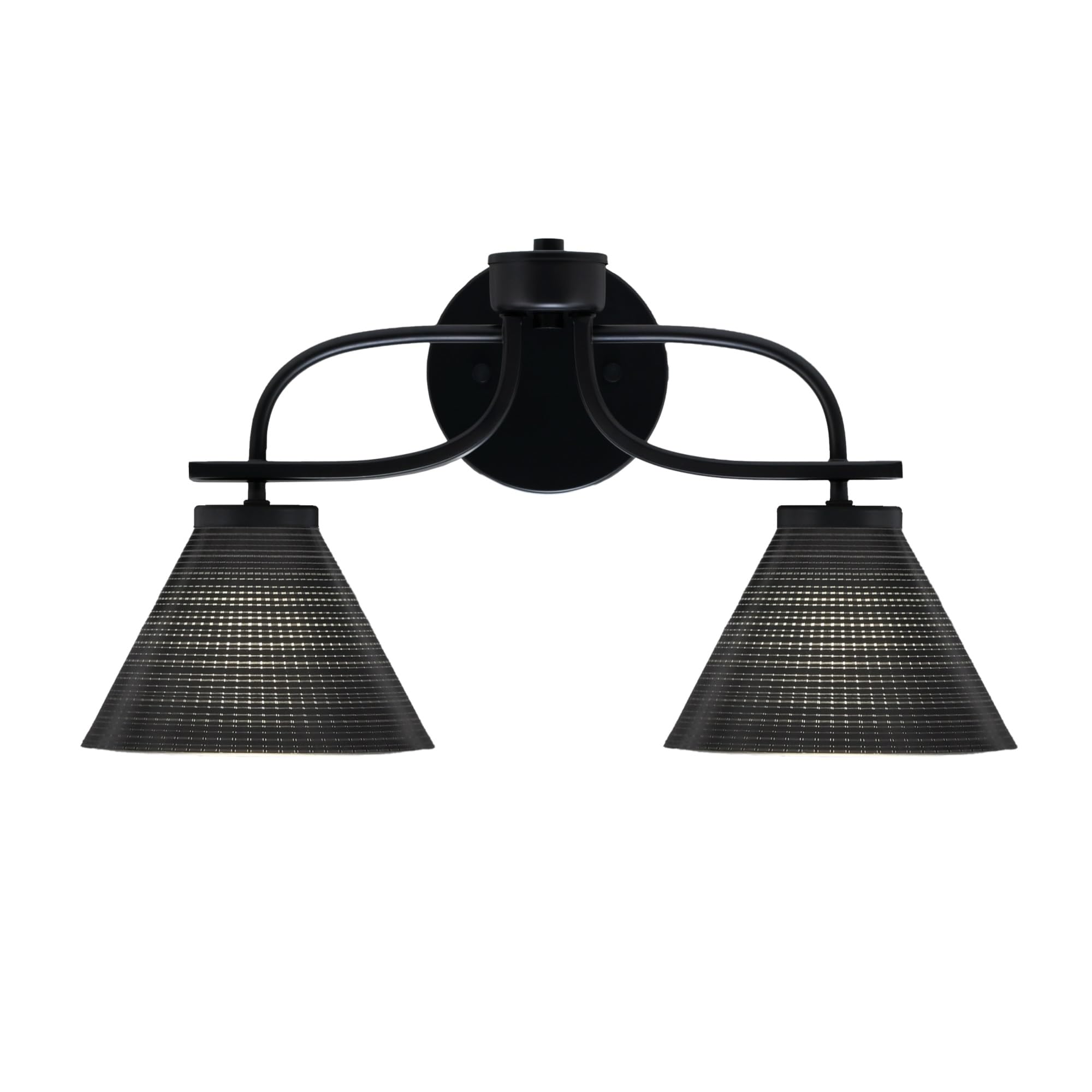 Cavella 2 Light Bath Bar In Matte Black Finish With 7" Black Matrix Glass