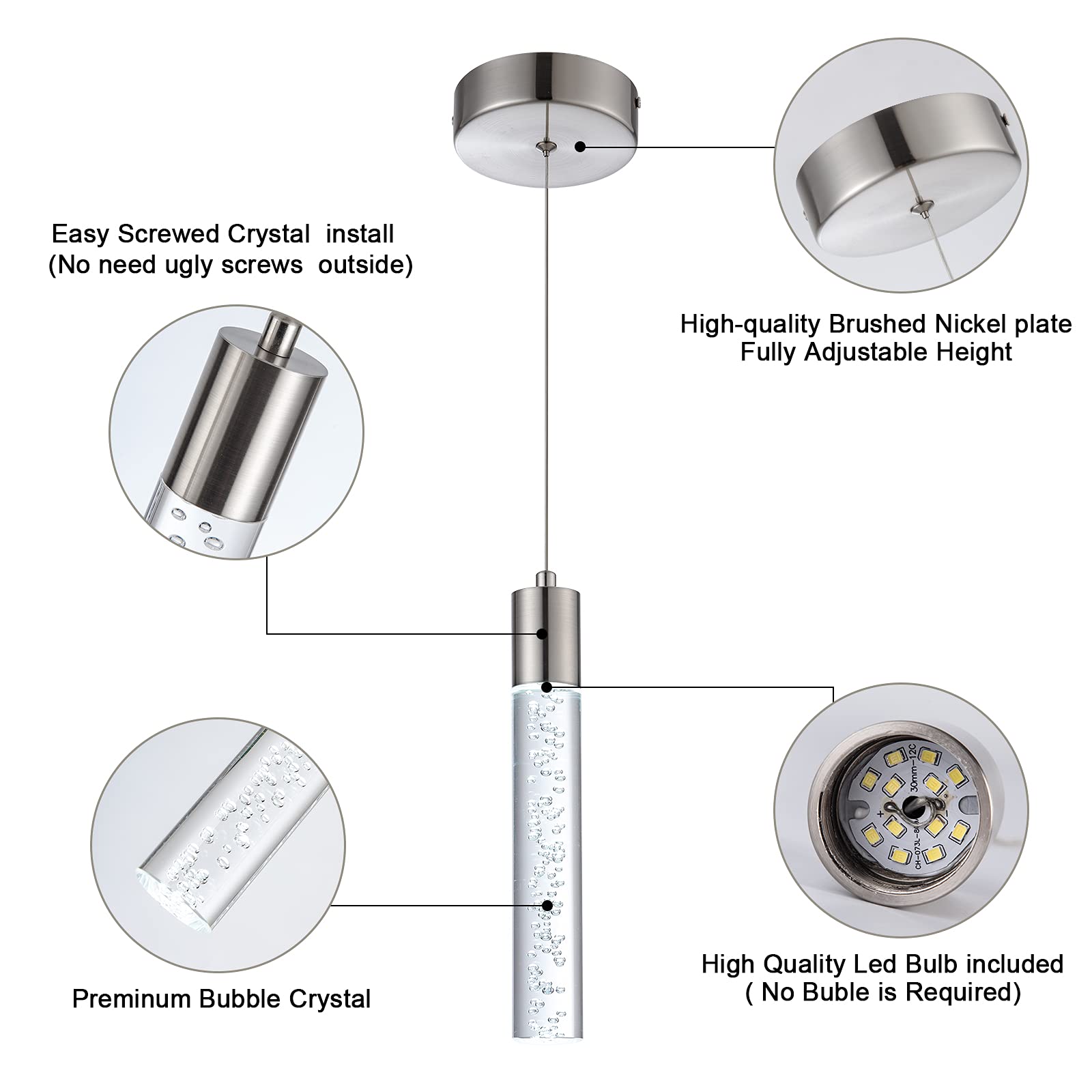 votag Mini Pendant Light 3-Pack Satin Nickel Aluminum Model A174