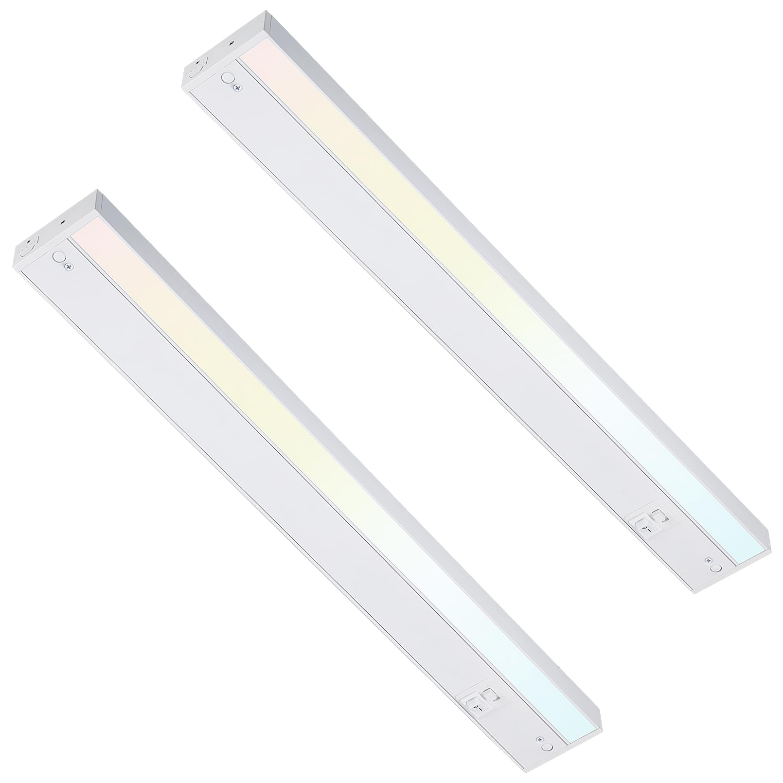 TORCHSTAR LED Under Cabinet Lighting, 22 Inch, 14W, Dimmable, 3CCT, Aluminum, White, Model A-80552, 2 Pack