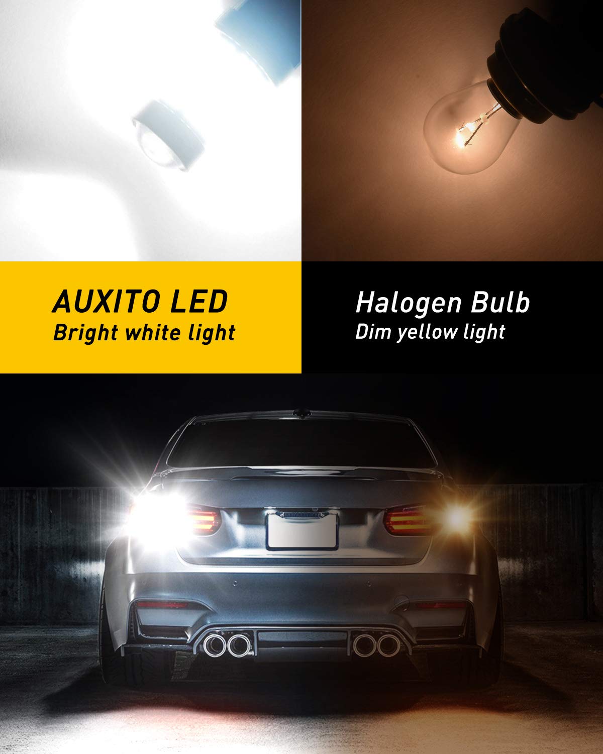 Auxito 1156 Led Bulb For Reverse Lights, 500% Super Bright White 1141 1073 7506 Led Bulbs With Projector Replacement For Reverse