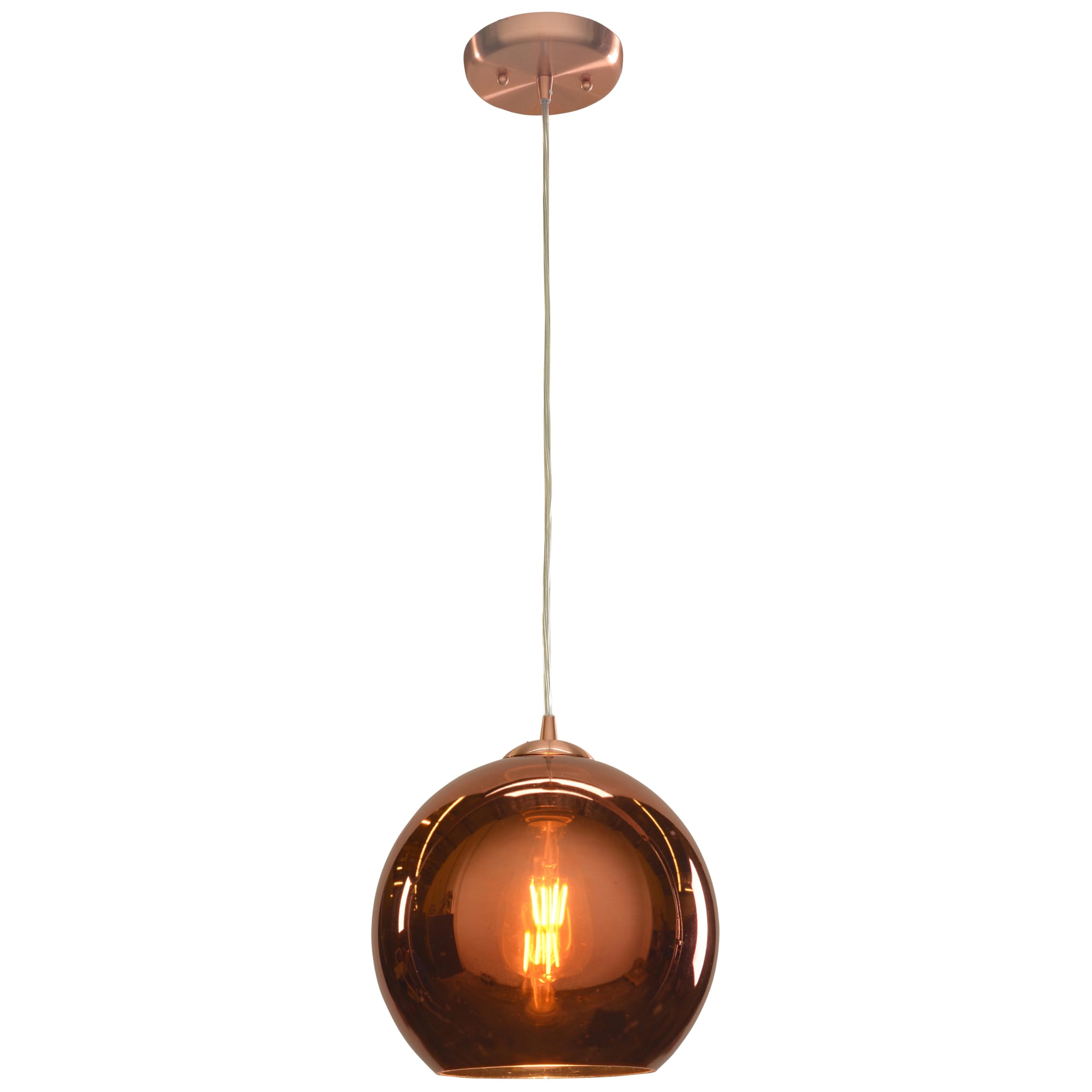 Glow - Pendant - 10W - Brushed Copper Finish - Copper Shade