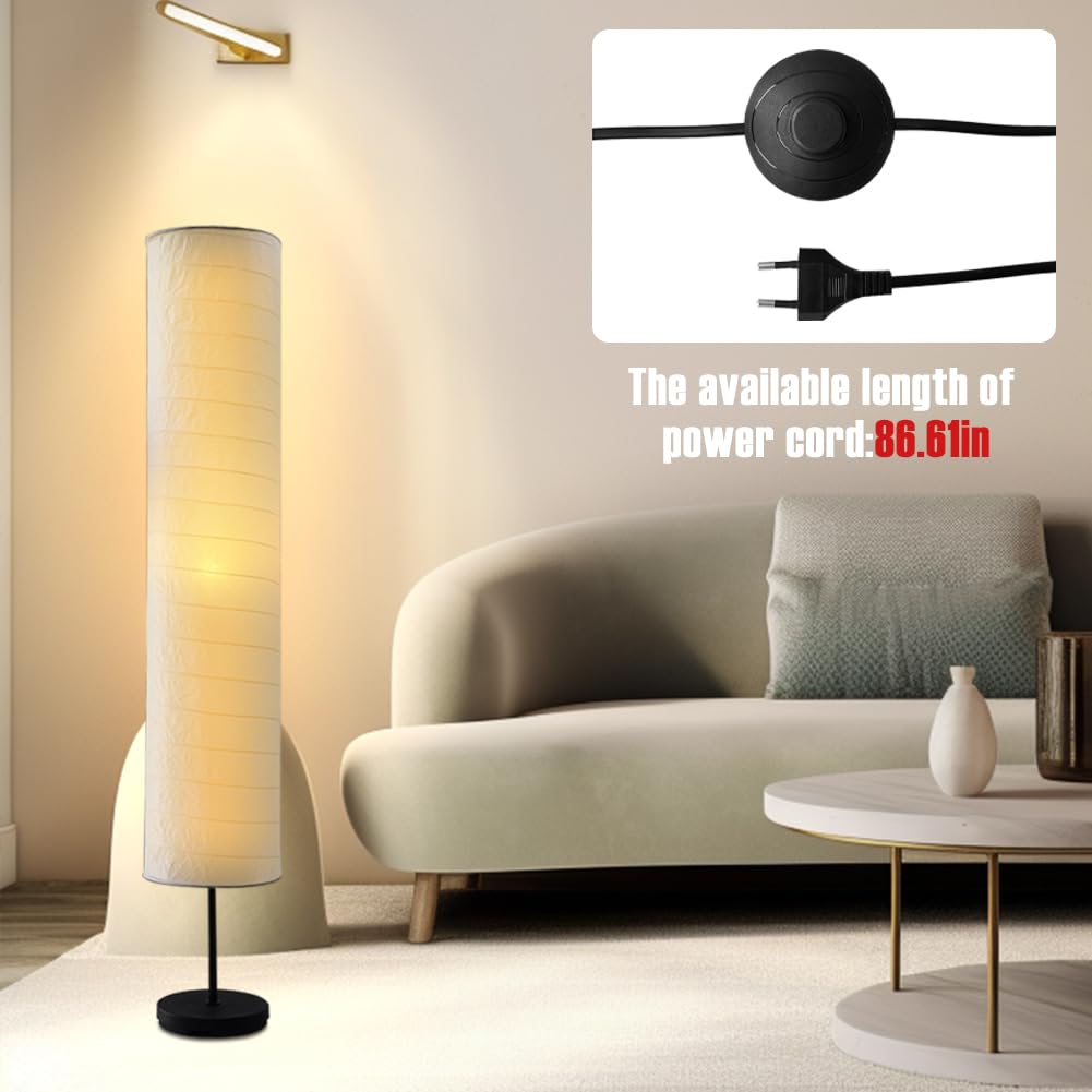 Fosinz Paper Floor Lamp Floor Lamps Paper And Chrome Standing Lamp Room Decoration Festival Lantern Light Bedroom Dresser Living