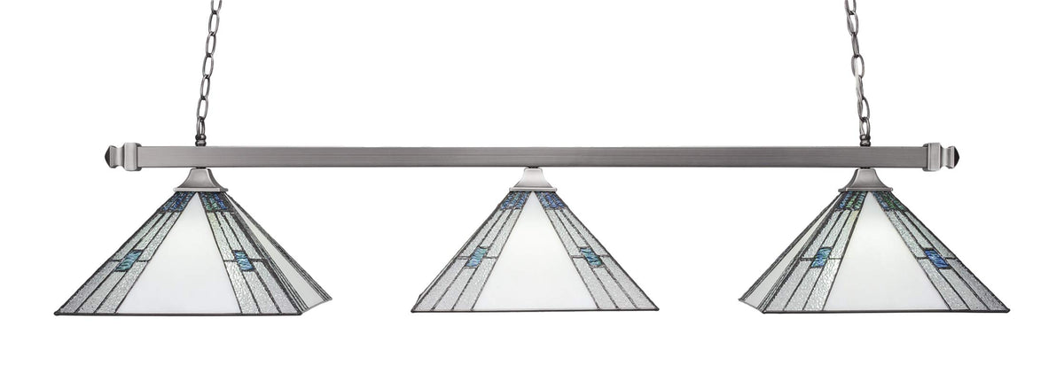 Square 3 Light Island in Brushed Nickel (403-BN-953)