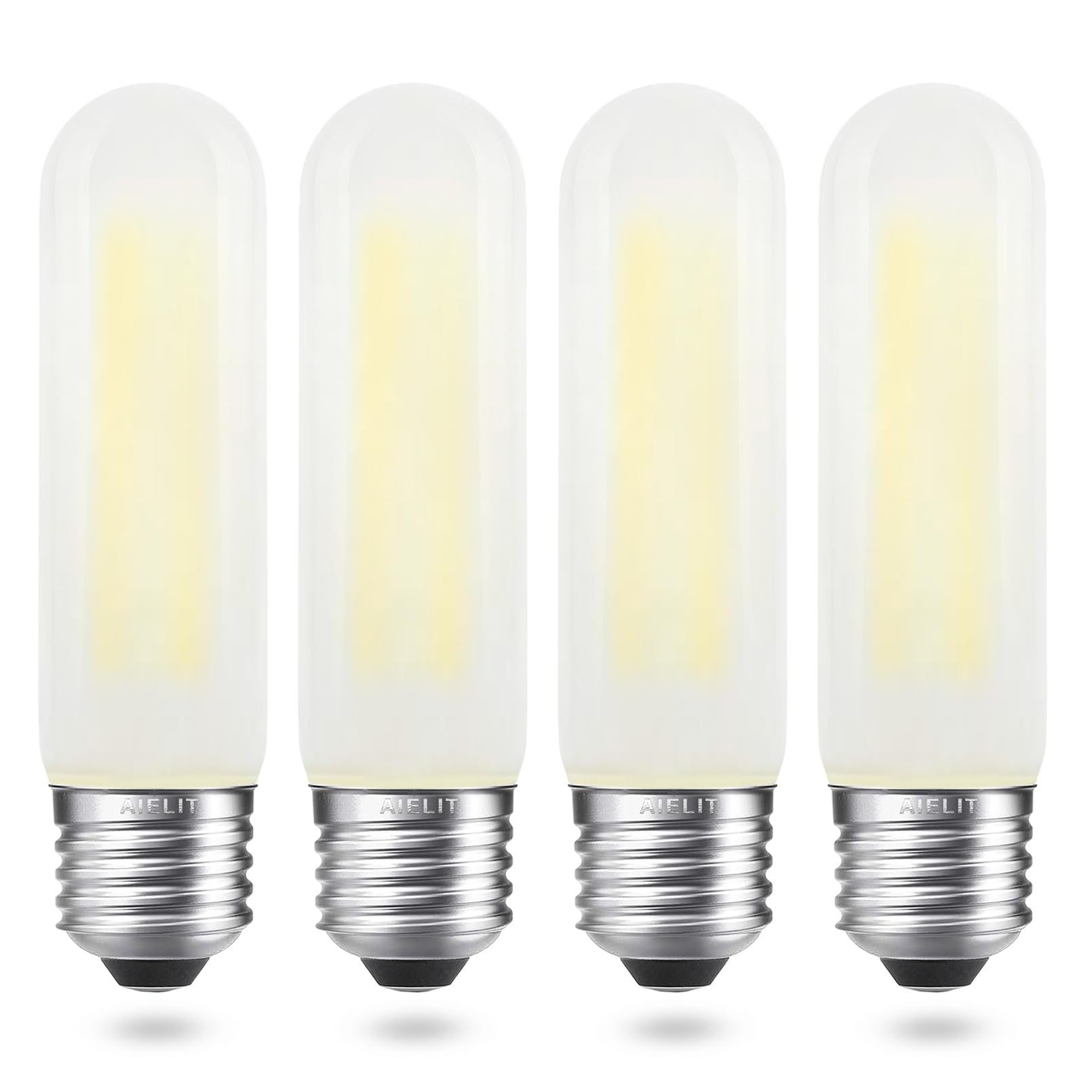 Aielit Frosted E26 Led Tube Light Bulb 25 Watt Equivalent, Daylight White 5000K, 200 Lumens, 2W Dimmable T10/T30 Led Filament Bu