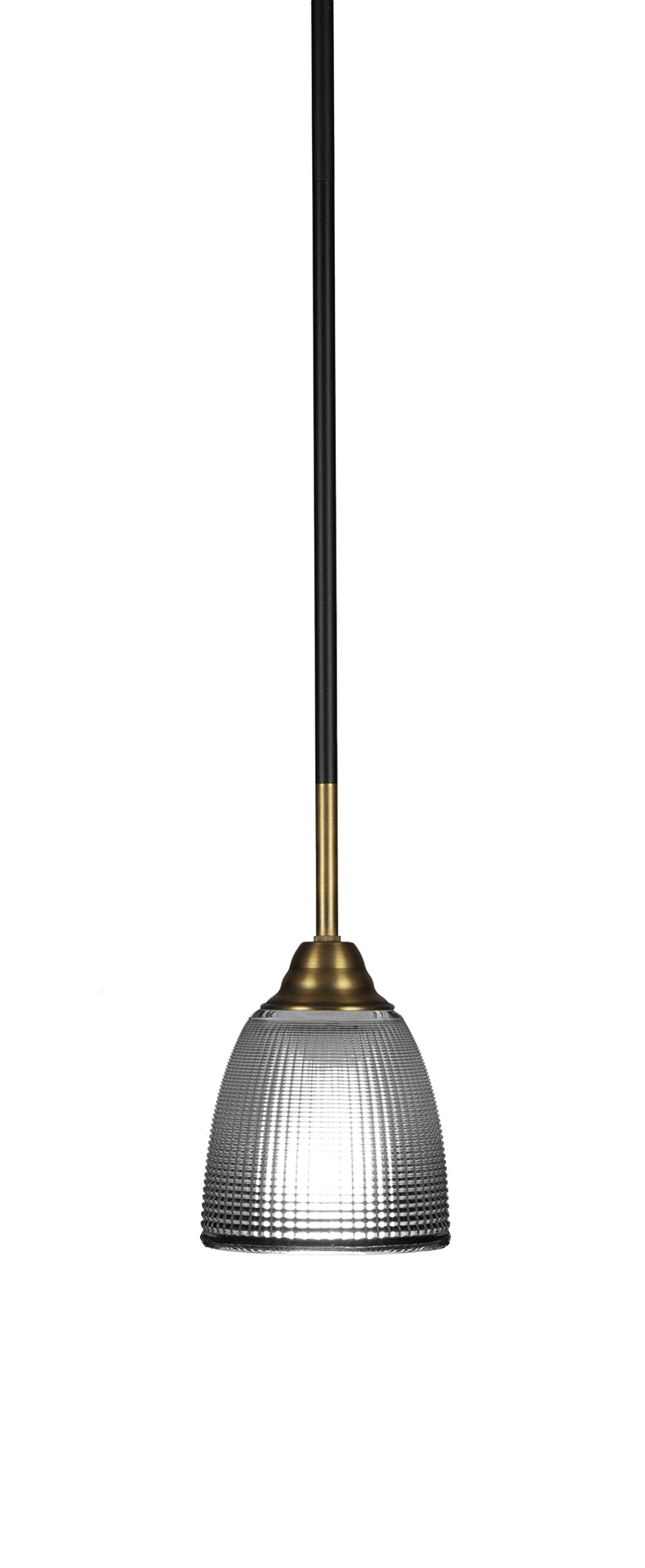 Toltec Lighting Paramount 1 Light Mini Pendant in Matte Black & Brass (3401-MBBR-500)
