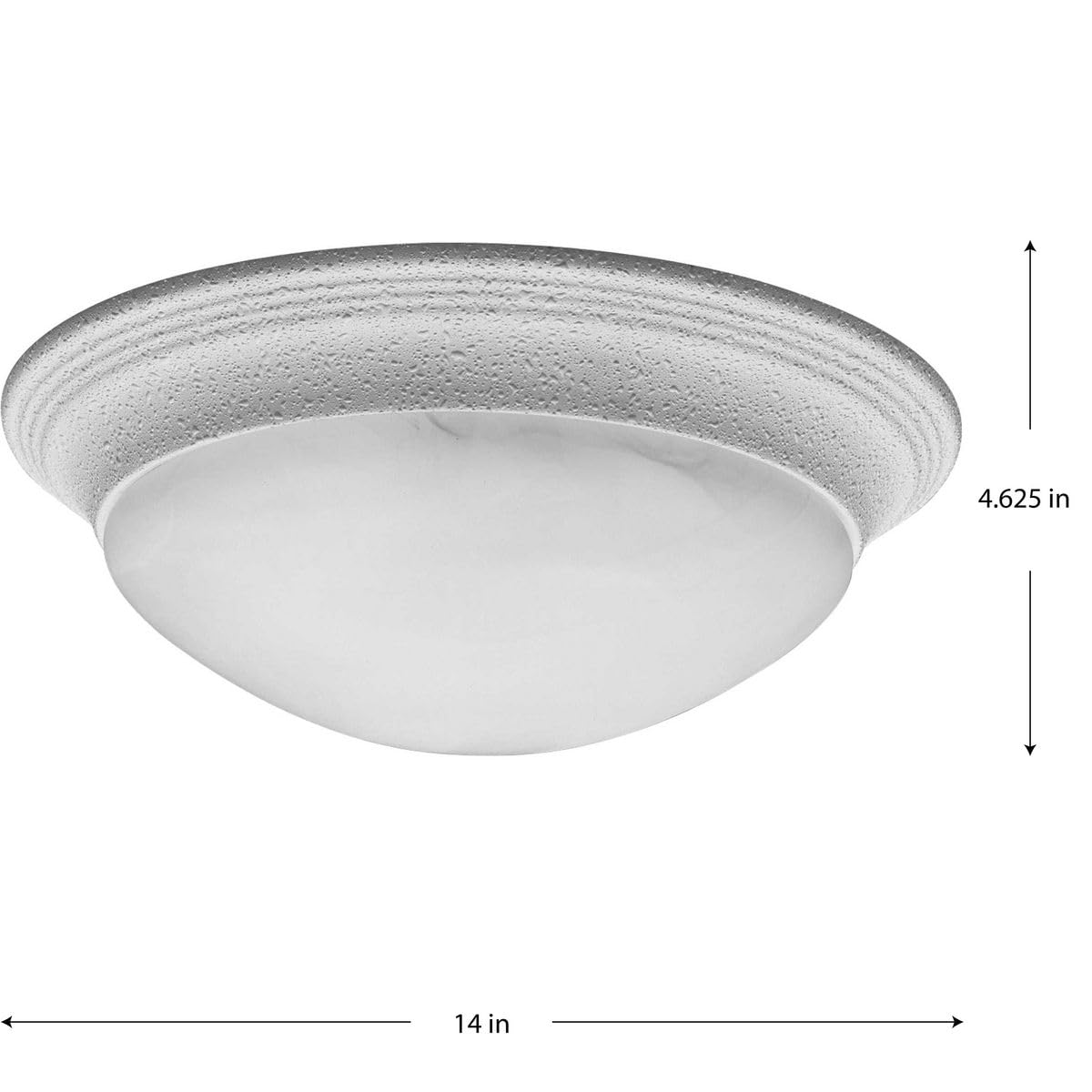 Progress Lighting 2-Light Close-to-Ceiling Fixture, 14in Alabaster Glass, White, Model P3689-30