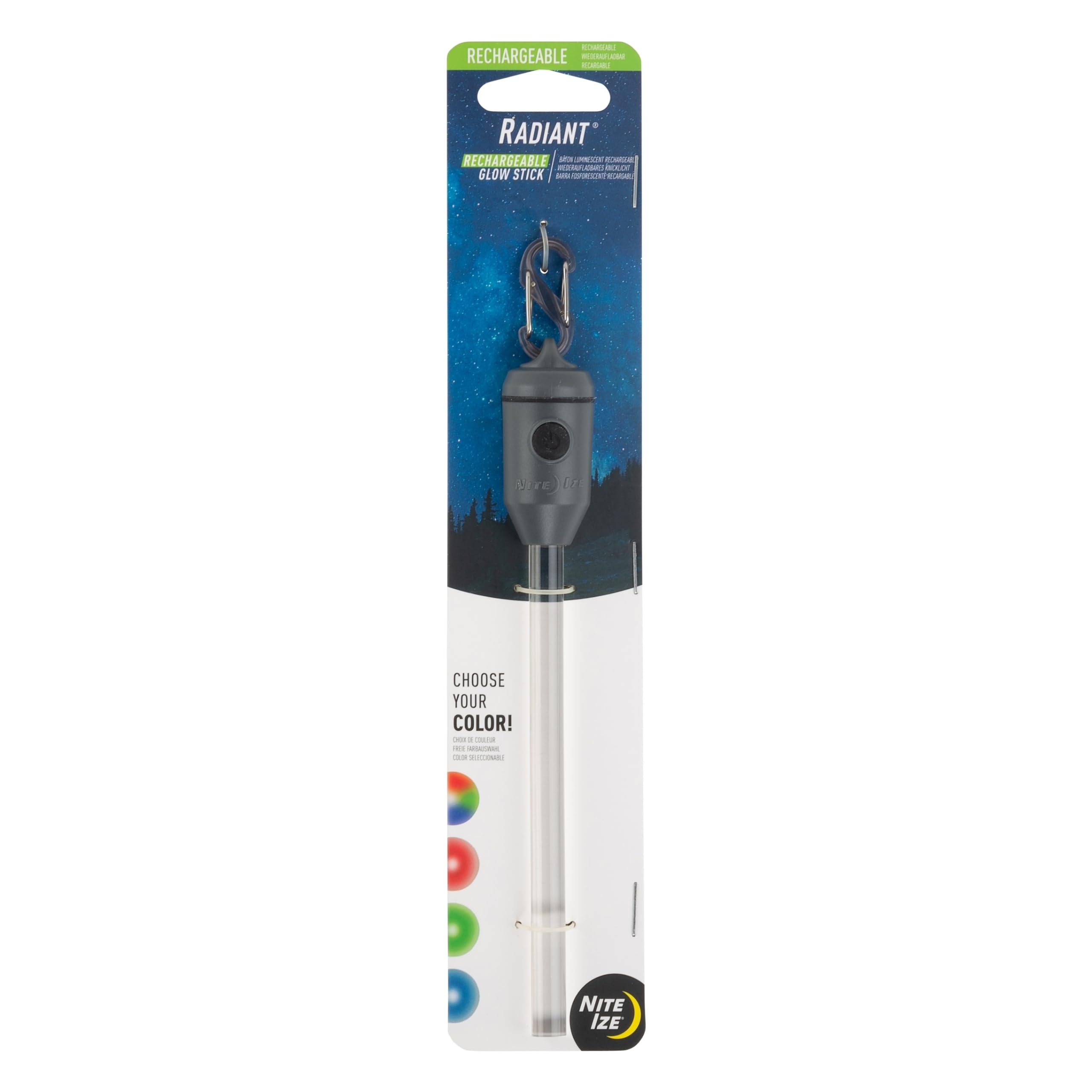 Nite Ize Radiant Rechargeable Led Glow Stick - Reusable & Rechargeable Glow Stick - Waterproof, Color-Changing Light - Disc-O Se