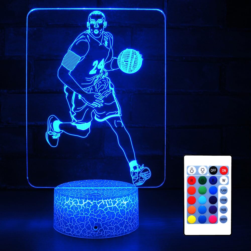 HYODREAM Basketball Night Light for Boys Basketball Lover,Basketball Gifts for Kids with Remote and Smart Touch 16 Colors Changi