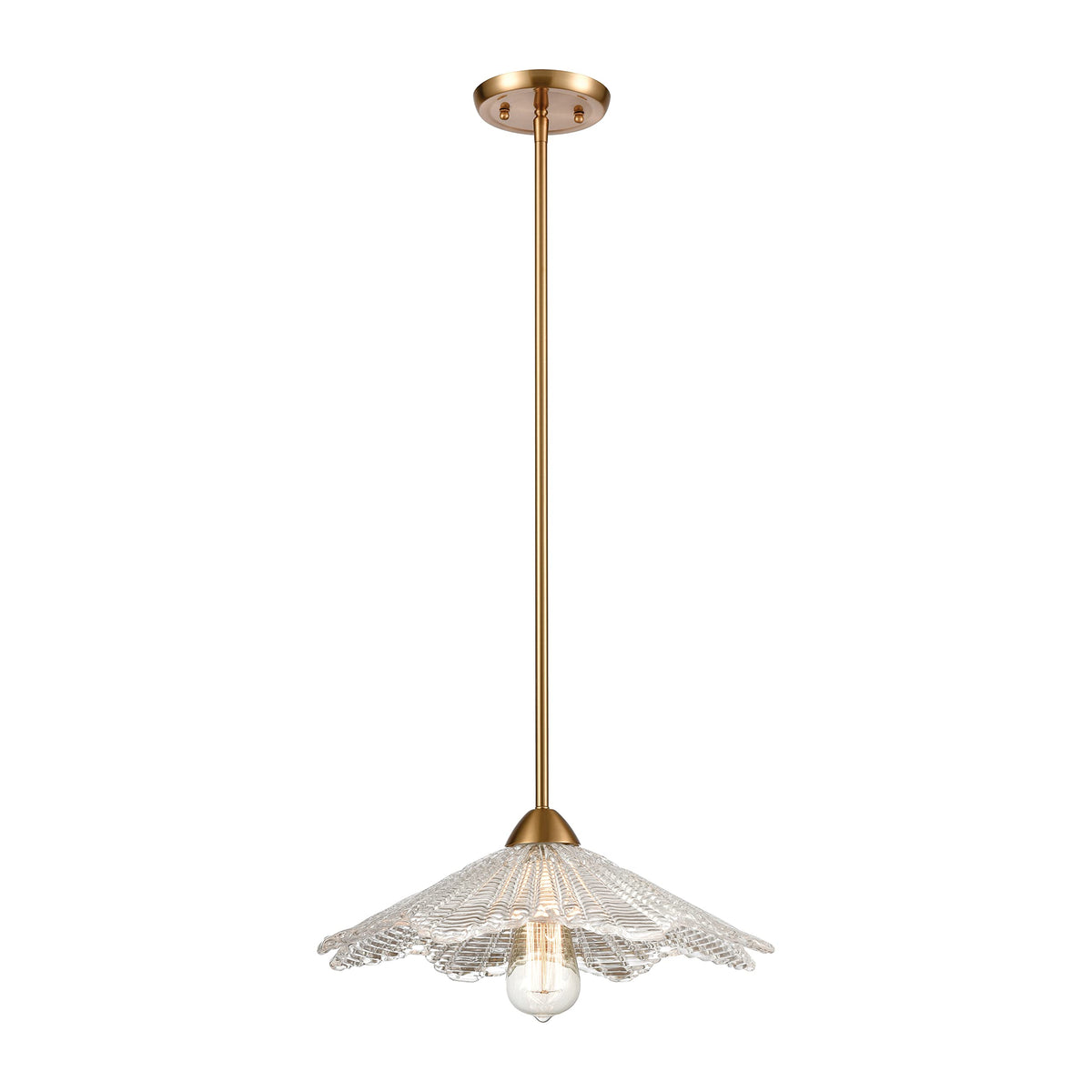 Elk Home Radiance 16'' Wide Satin Brass 1-Light Pendant - Modern Lighting Fixture