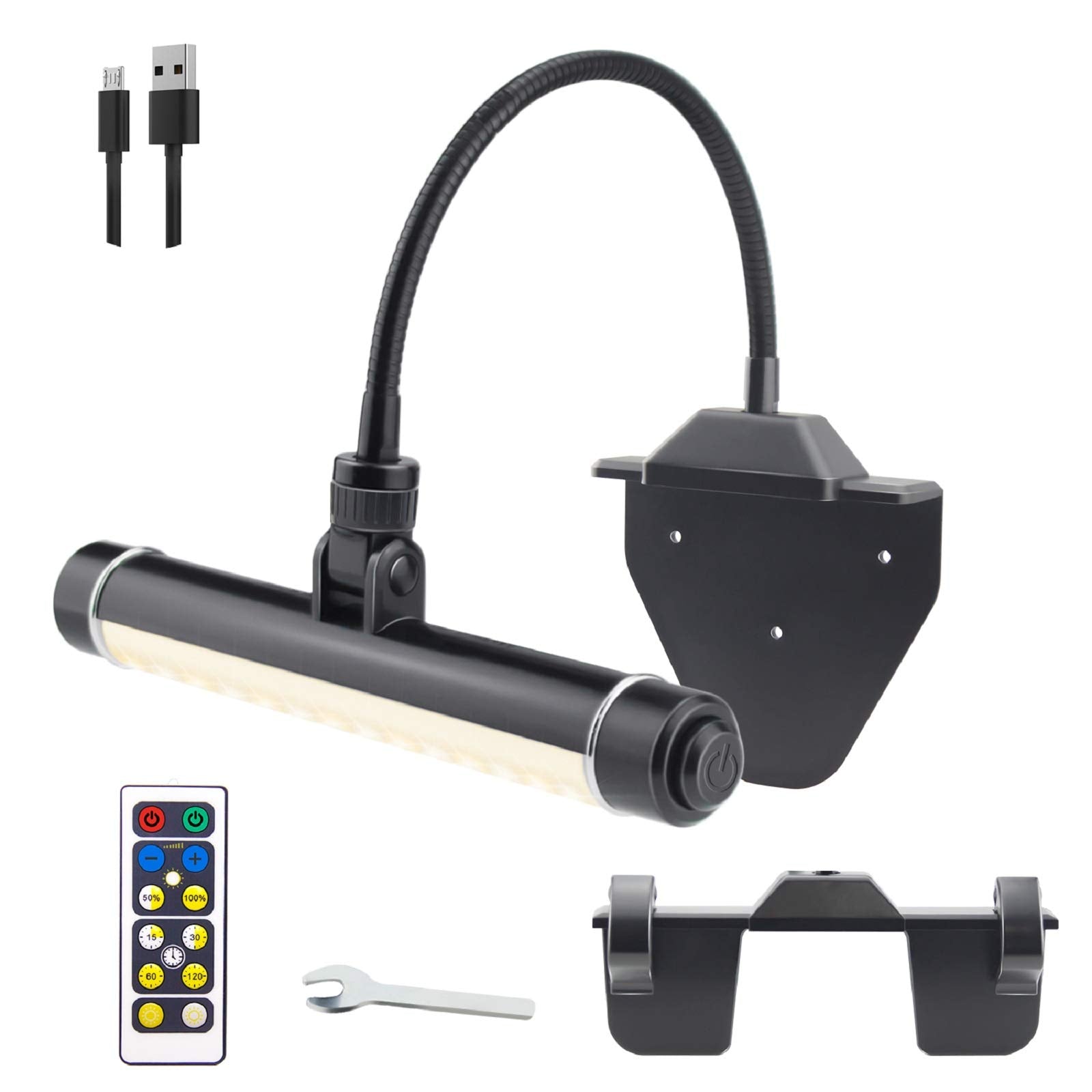 BIGMONAT Cordless Picture Light, Rechargeable LED Art Lamp, Dimmable, 8.4 inch, Black, Model B600-black