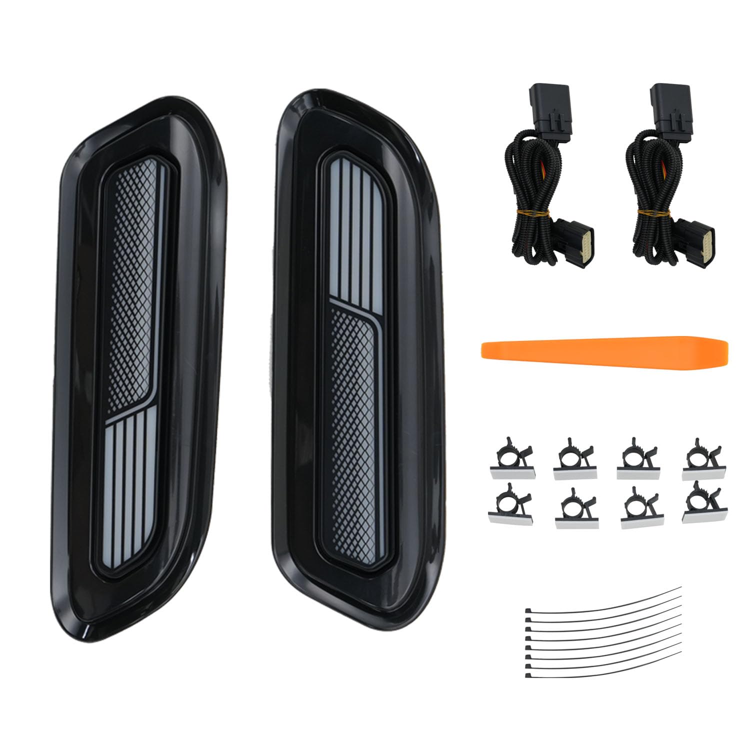 CZmenghe LED Hood Side Maker Light Compatible with 2019-2024 Dodge RAM 1500 Vent Scoop Light (No Rebel TRX RHO) Hood Vent Lamp Replacement for 2019-2024 Dodge RAM 1500 Accessories