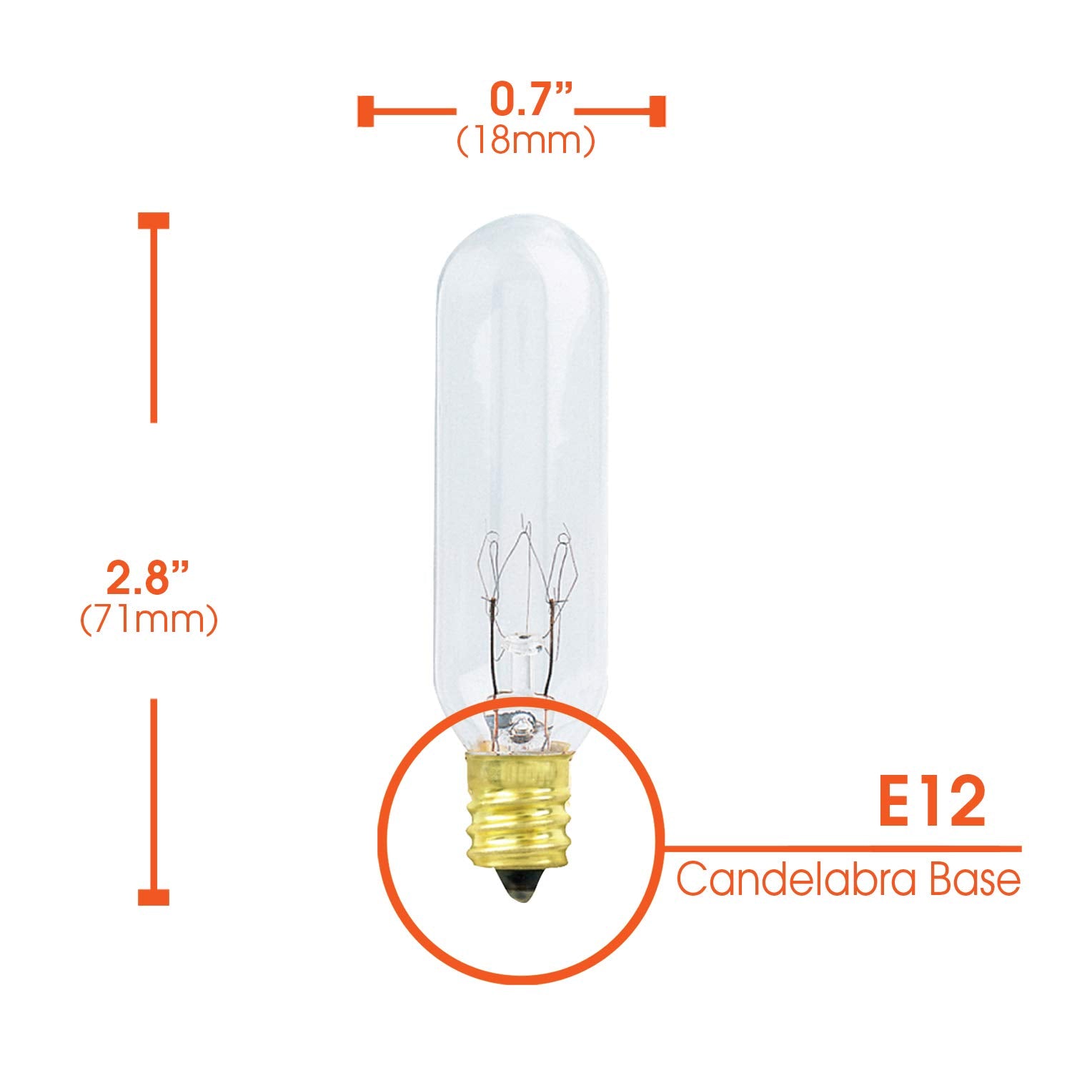 Xtricity 15W Incandescent Exit Sign & Himalayan Salt Lamp Bulb, 2 Pack, E12 Candelabra Base, Dimmable, 2700k Soft White