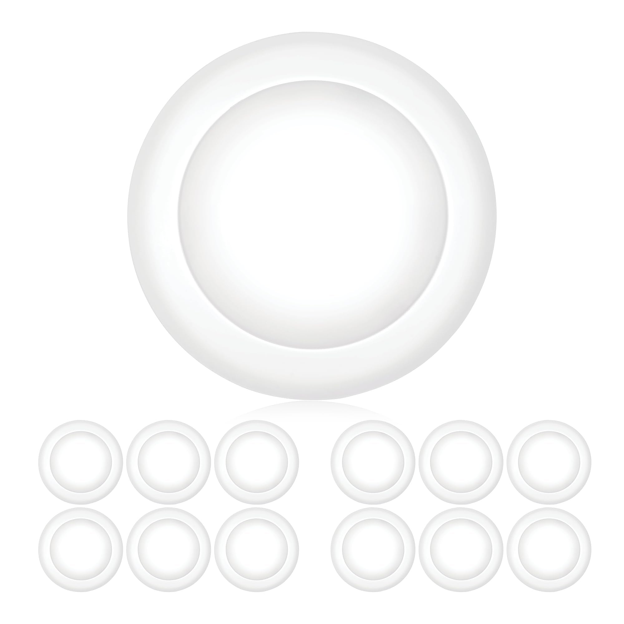 Parmida (12 Pack) 5/6 Inch Dimmable Led Disk Light Surface Flush Mount 15W, Ul Listed, Recessed Retrofit Ceiling Lights, Energy Star, Installs Into Junction Box Or Recessed Can,1050Lm - 5000K