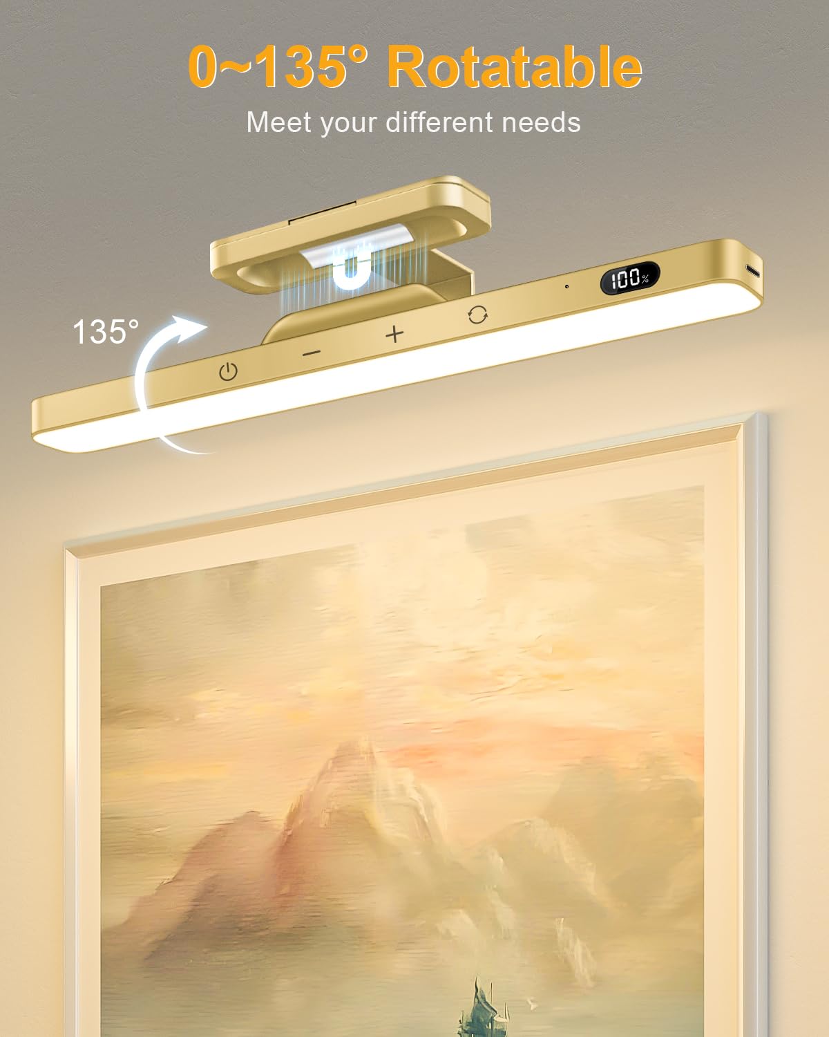 Willed 3W Battery Operated Picture Light, Magnetic Led Painting Light With Remote Dimmable And Timer, 3 Lighting Modes Art Displ