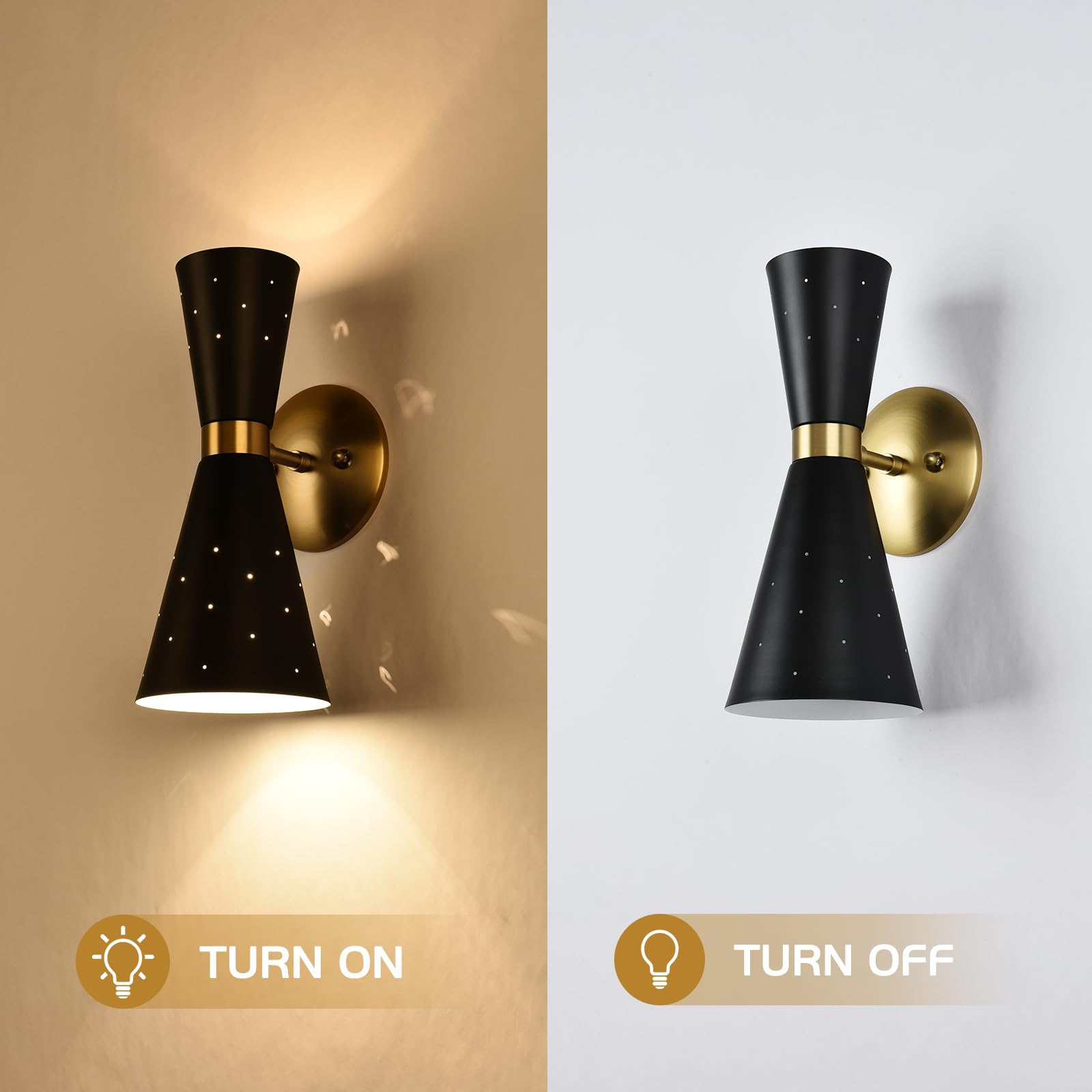 Black Wall Sconce Mid Century Modern Sconce Wall Lamps For Bedroom Industrial Metal Bathroom Vanity Light Bedside Sconce Light E