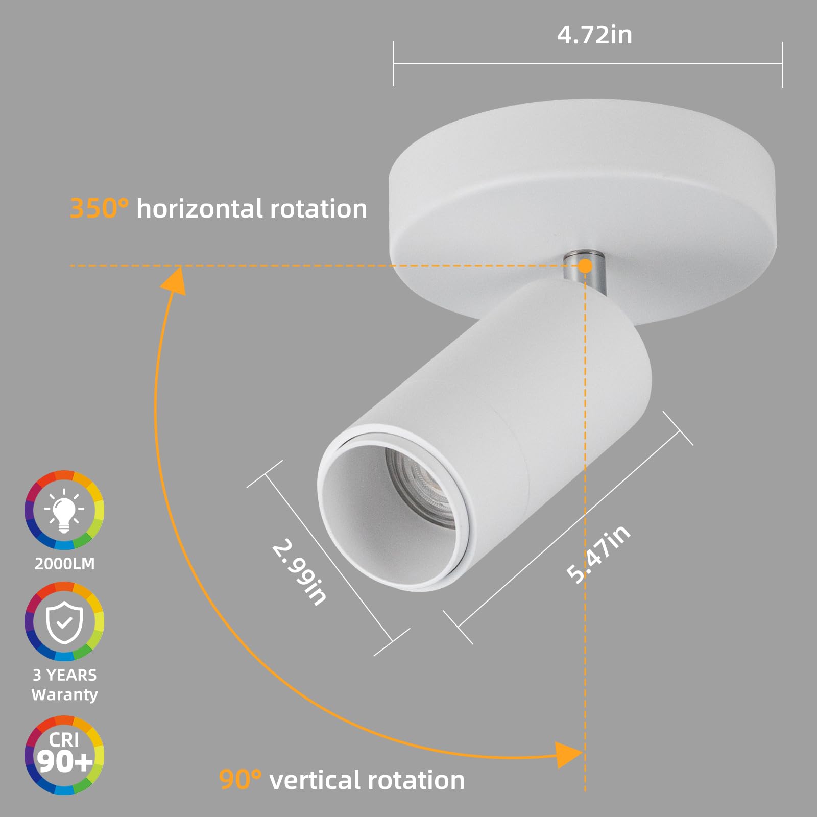 Ajbvp 5Cct Led Ceiling Spotlight 12W Dimmable Spotlight Ceiling Light,Zoomable15/24/36/45/60,2700K/3000K/3500K/4000K/5000K,For L