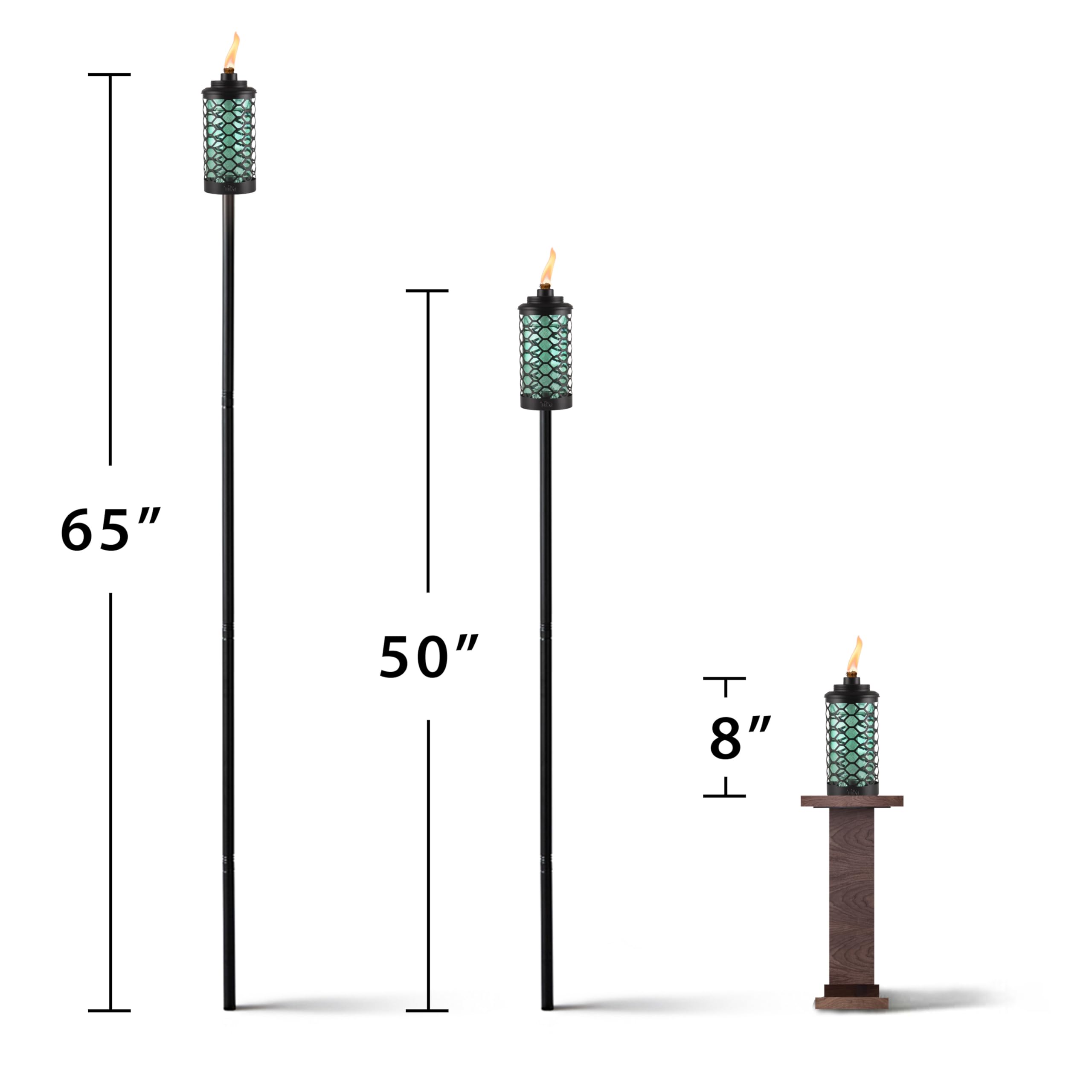 Tiki Brand Honeycomb Outdoor Torch - 65 In Blue Metal Decorative Lighting, Model 1120112 For Patio, Backyard, And Lawn