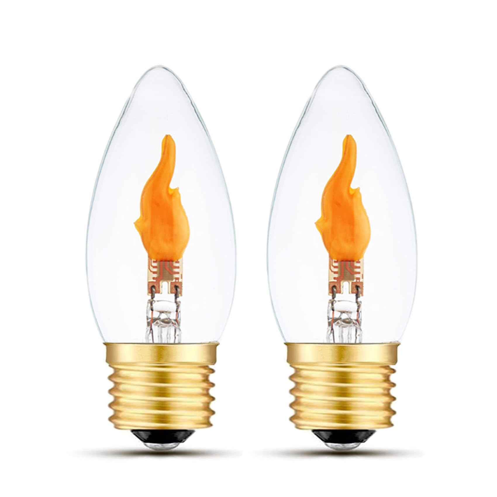 Sunaiony Flickering Light Bulbs E26 Flame Bulb, Led Flickering Flame Light Bulbs For Halloween Christmas Holiday Decorations, 2 
