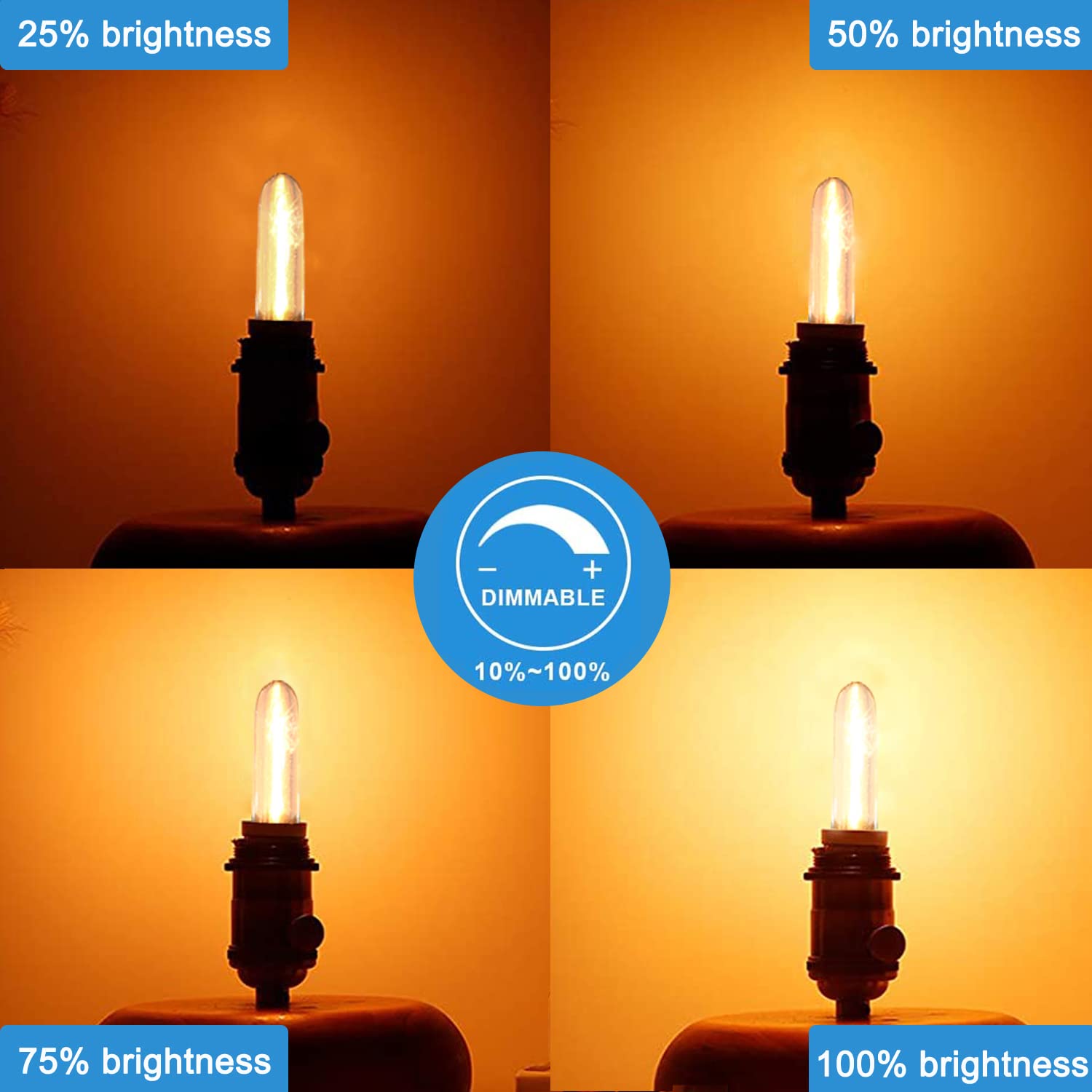 GOOTHY 12 Pack Dimmable E12 LED Bulbs 0.6W Warm White T13 Plastic Candelabra Replacement for Outdoor String Lights and Chandeliers