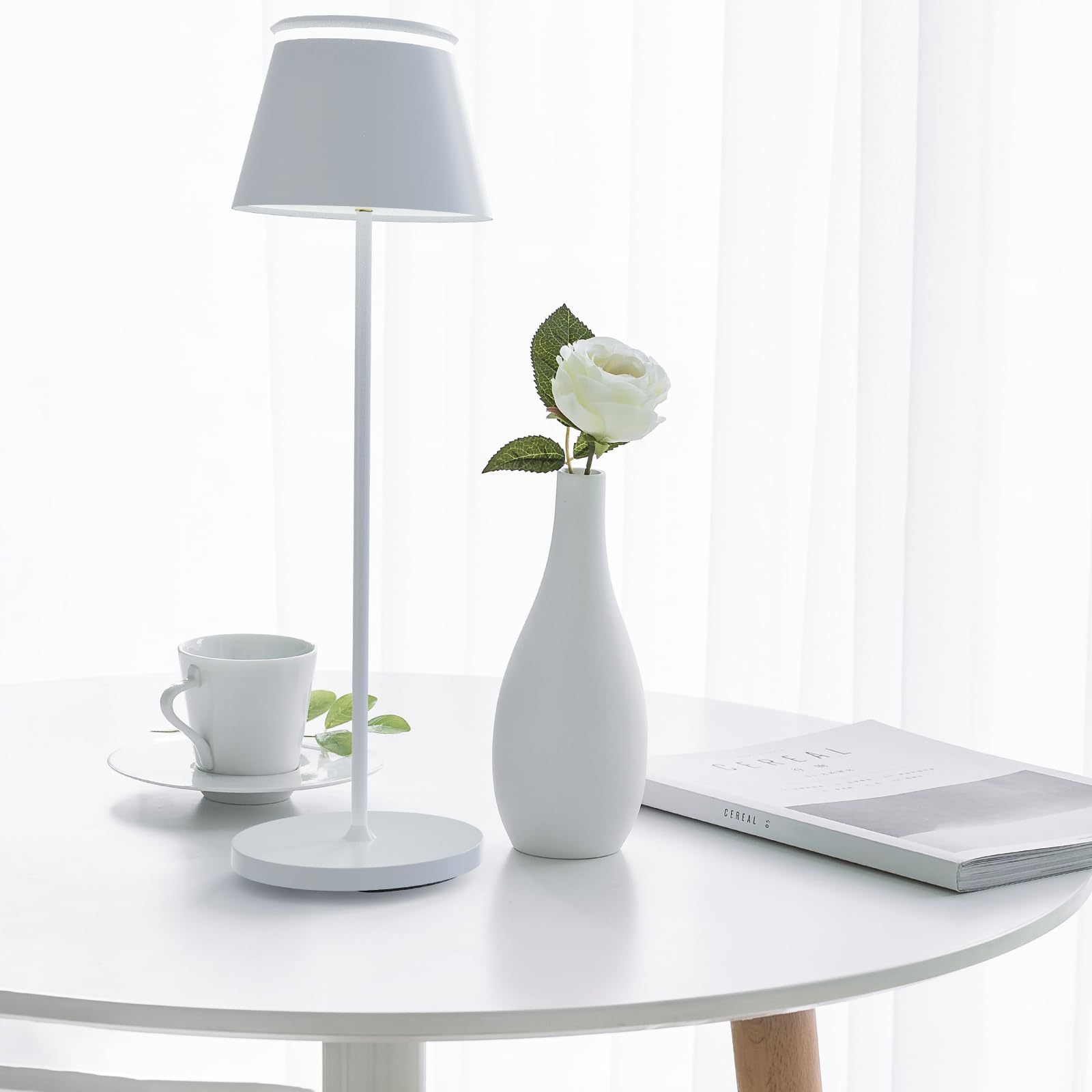 Yupola Cordless Table Lamp Rechargeable,5000Mah Battery Operated Desk Lamp,Waterproof Touch Dimmable Light With Remote,3 Color S