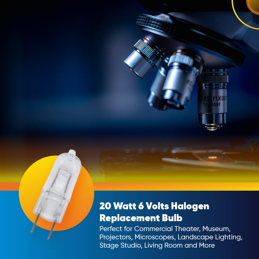 Technical Precision Halogen Bulb 20W 6V G4 2-Pin Base Clear 3200K Low Voltage 1 Pack