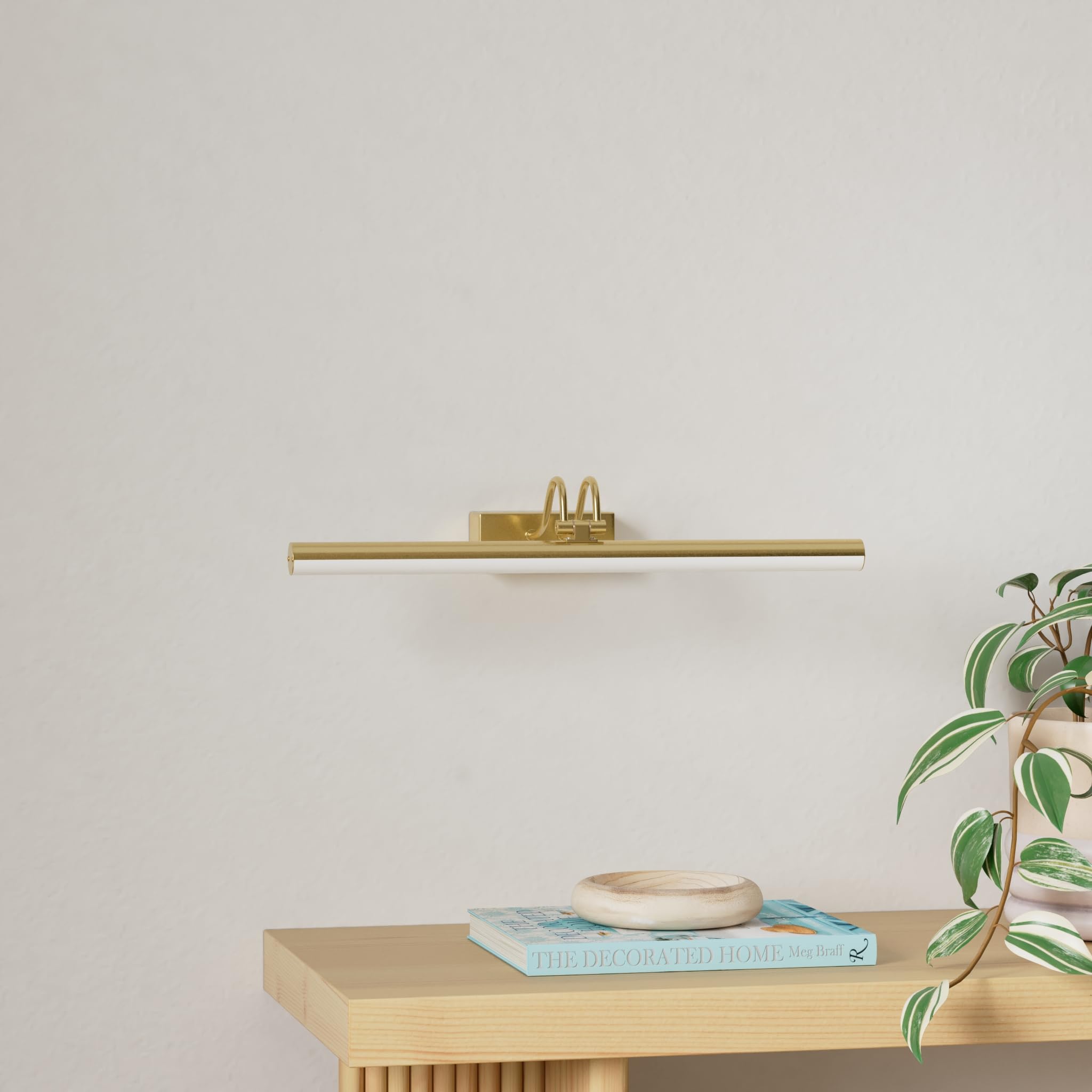 RAIFOOLLY Picture Light, 16in Battery Operated Art Light, Metal Remote Control, Dimmable, Timer, Gold, Model RF00123-GD