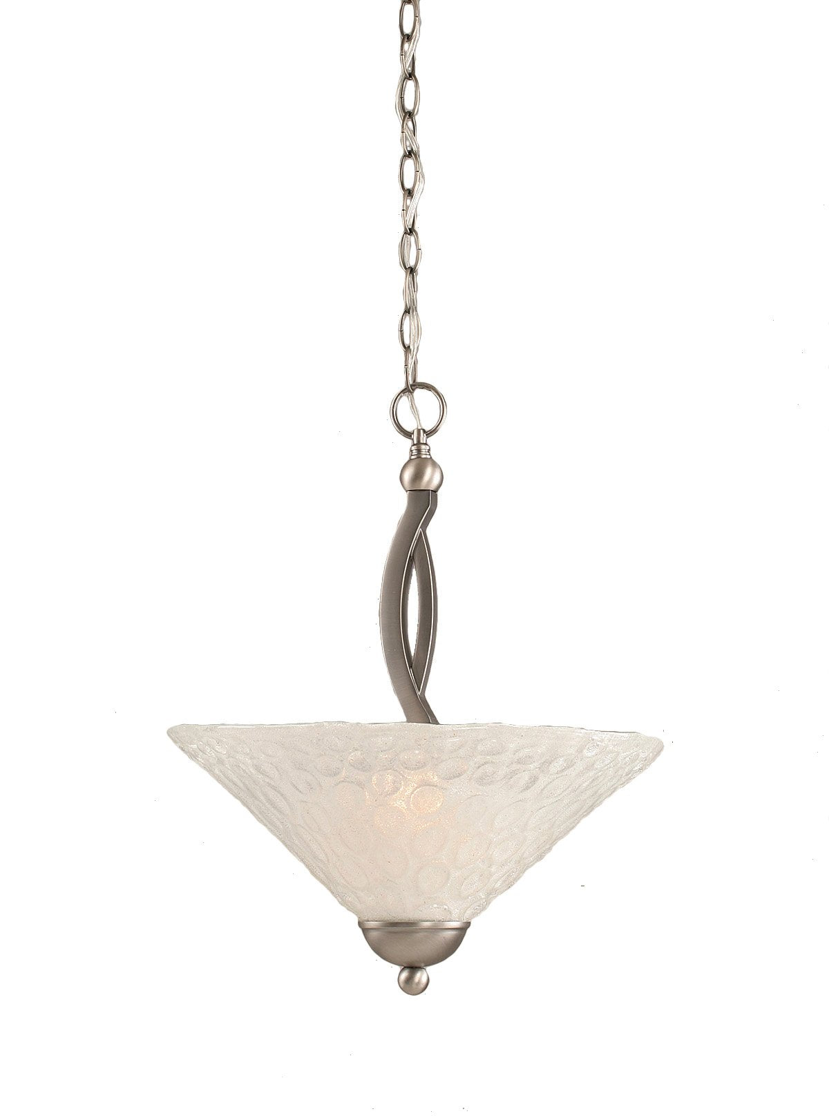 Toltech Lighting 274-Bn-411 16-Inch Two-Bulb Up Light Pendant Brushed Nickel With Italian Bubble Glass Shade